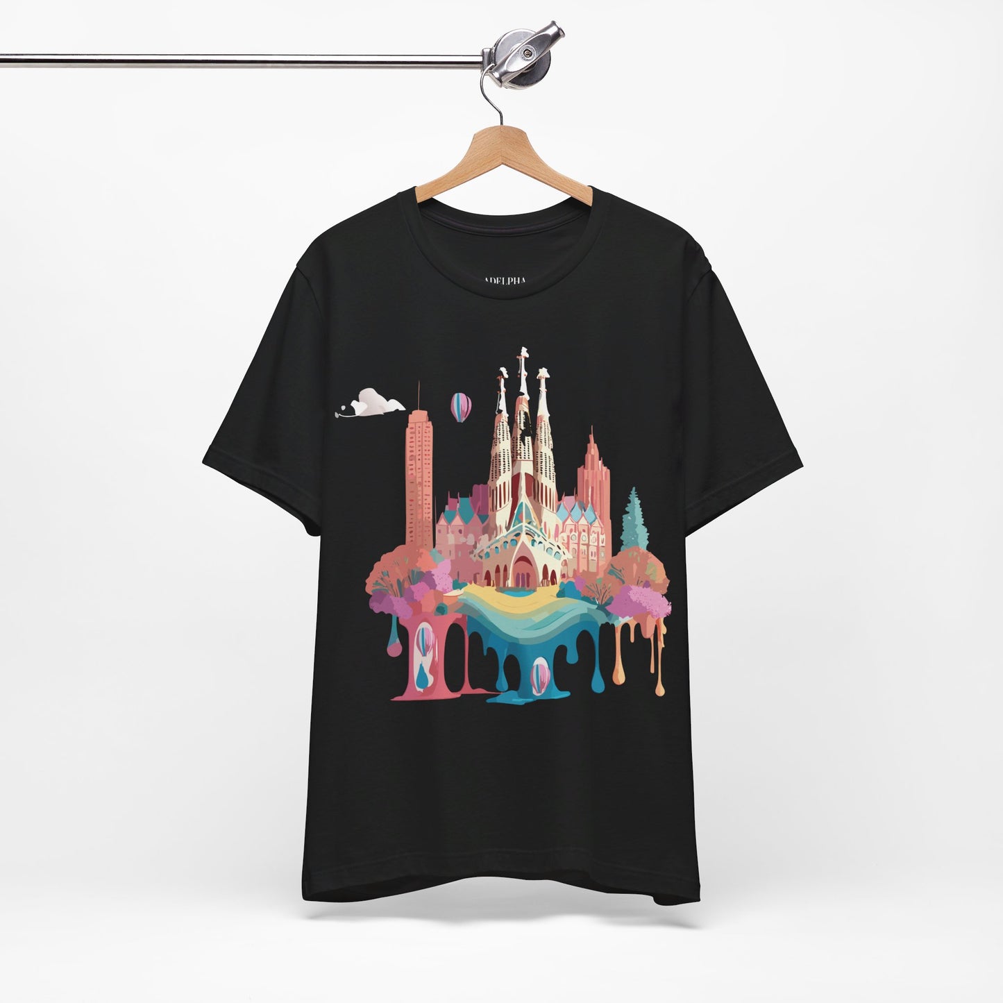 Natural Cotton Tee Shirt - Beautiful Places Collection - Barcelona Printify