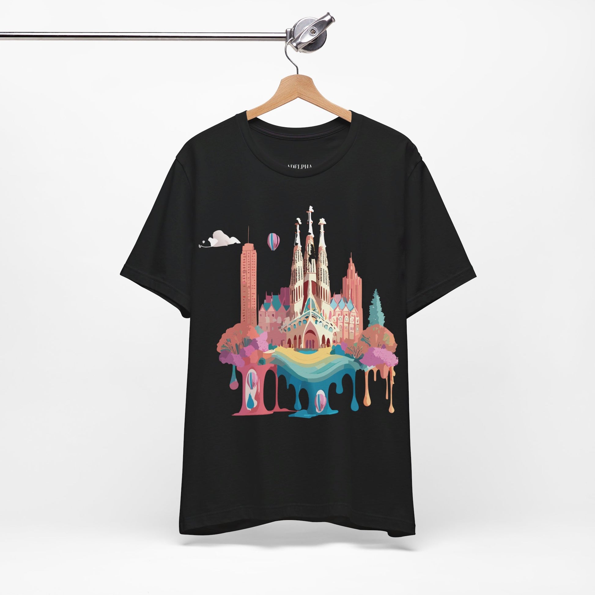 Natural Cotton Tee Shirt - Beautiful Places Collection - Barcelona Printify