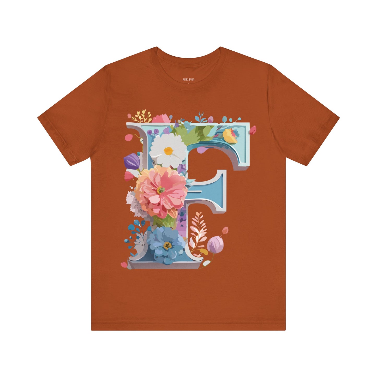 Natural Cotton Tee Shirt - Letters Collection - F Printify