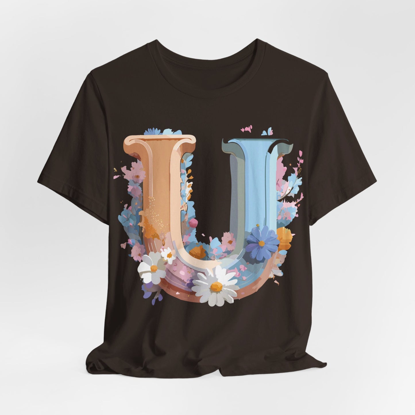Natural Cotton Tee Shirt - Letters Collection - U Printify