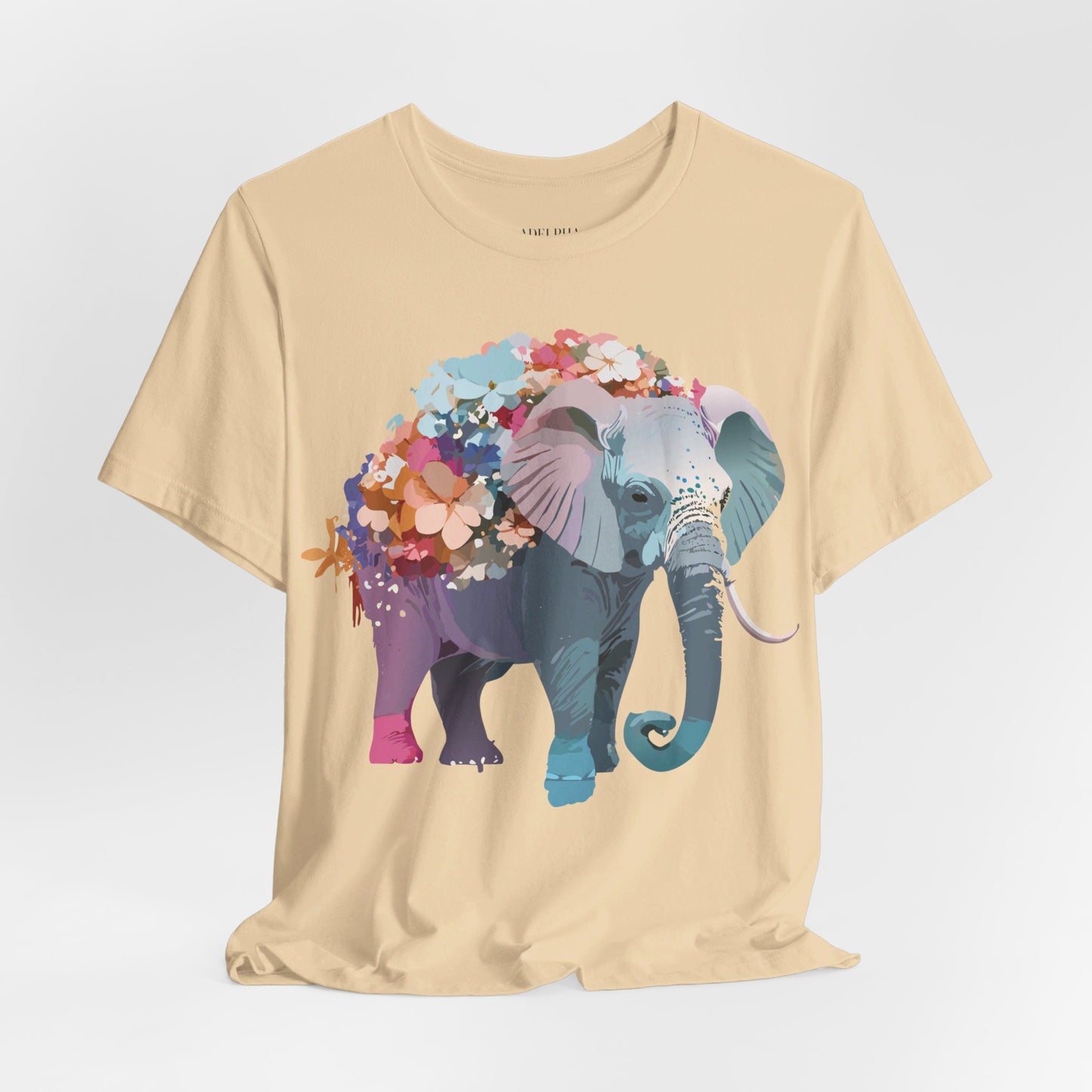 Natural Cotton Tee Shirt with Elephant Printify