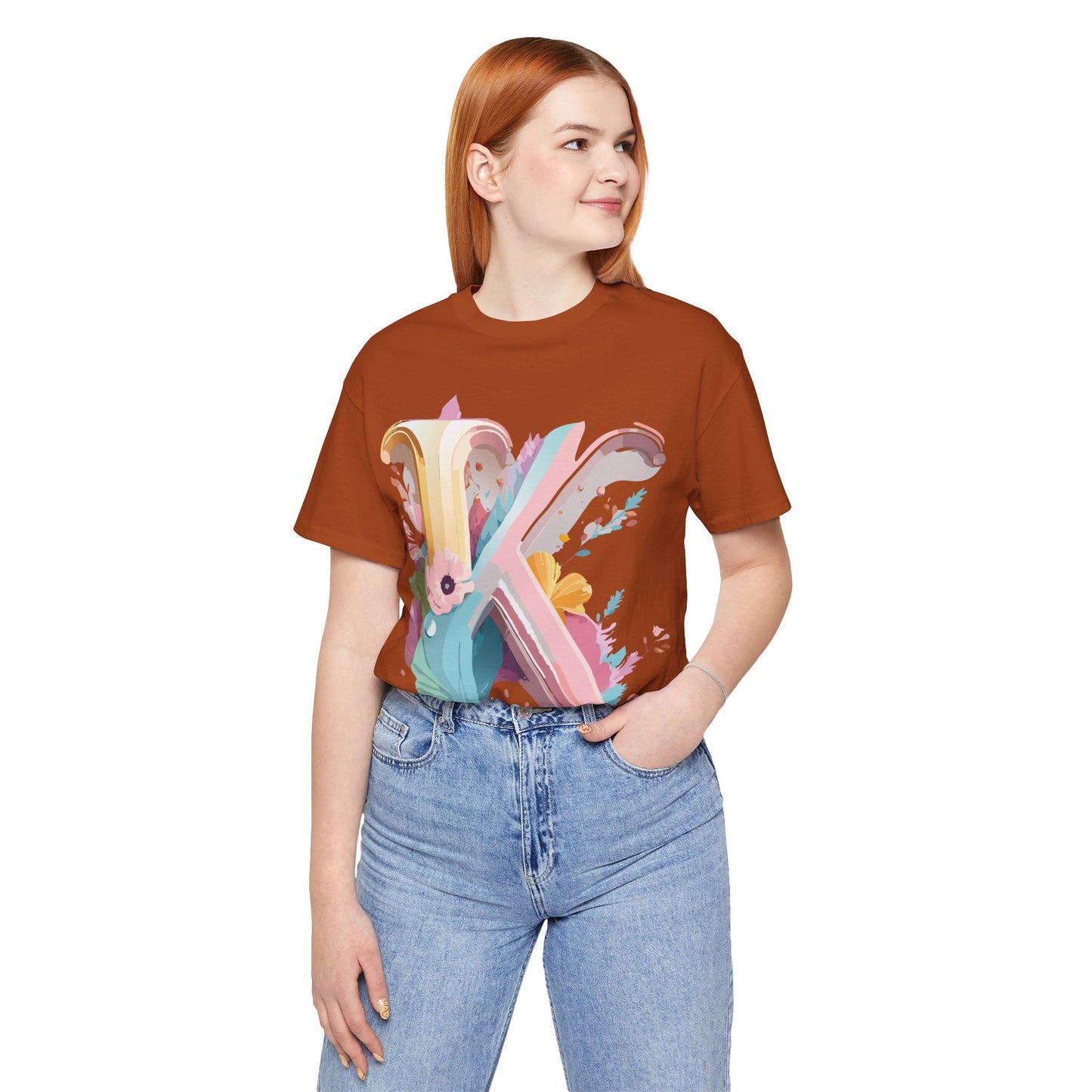Natural Cotton Tee Shirt - Letters Collection - K Printify