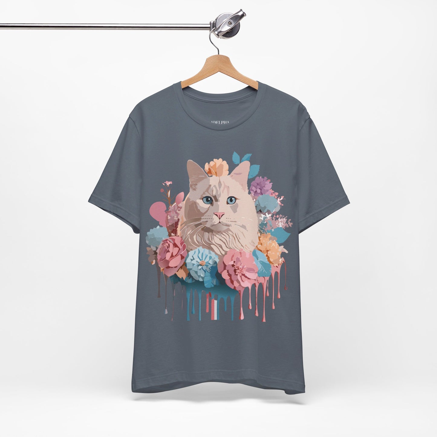 Natural Cotton Tee Shirt with Cat Printify