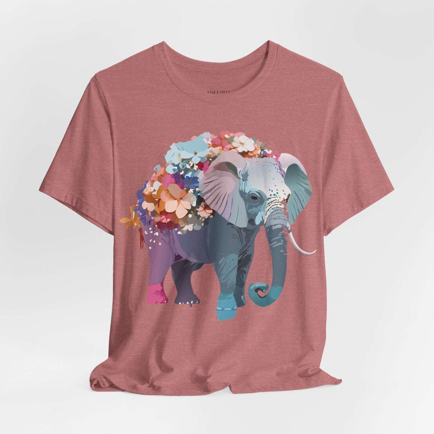 Natural Cotton Tee Shirt with Elephant Printify