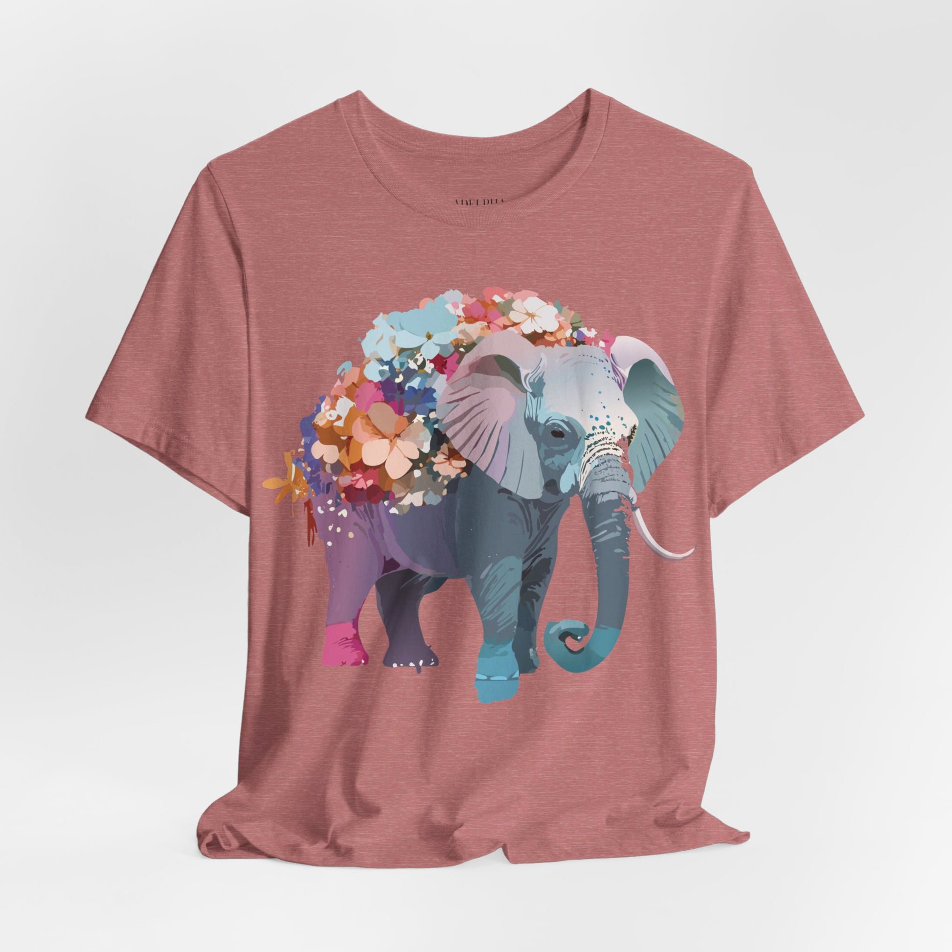 Natural Cotton Tee Shirt with Elephant Printify