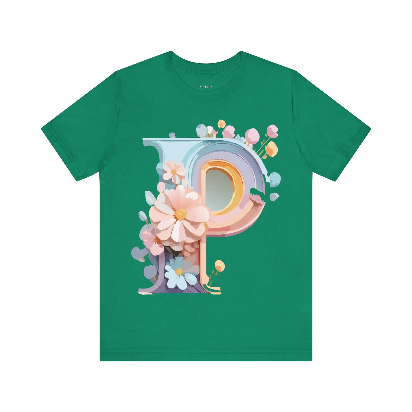 Natural Cotton Tee Shirt - Letters Collection - P Printify
