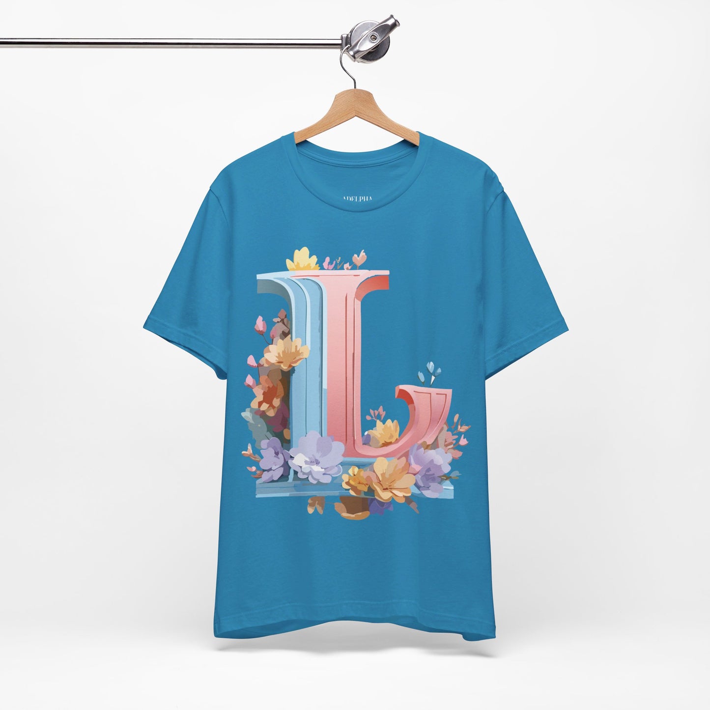 Natural Cotton Tee Shirt - Letters Collection - L Printify