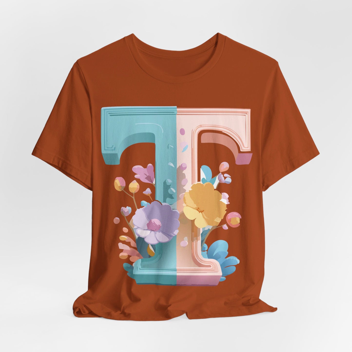 Natural Cotton Tee Shirt - Letters Collection - T Printify