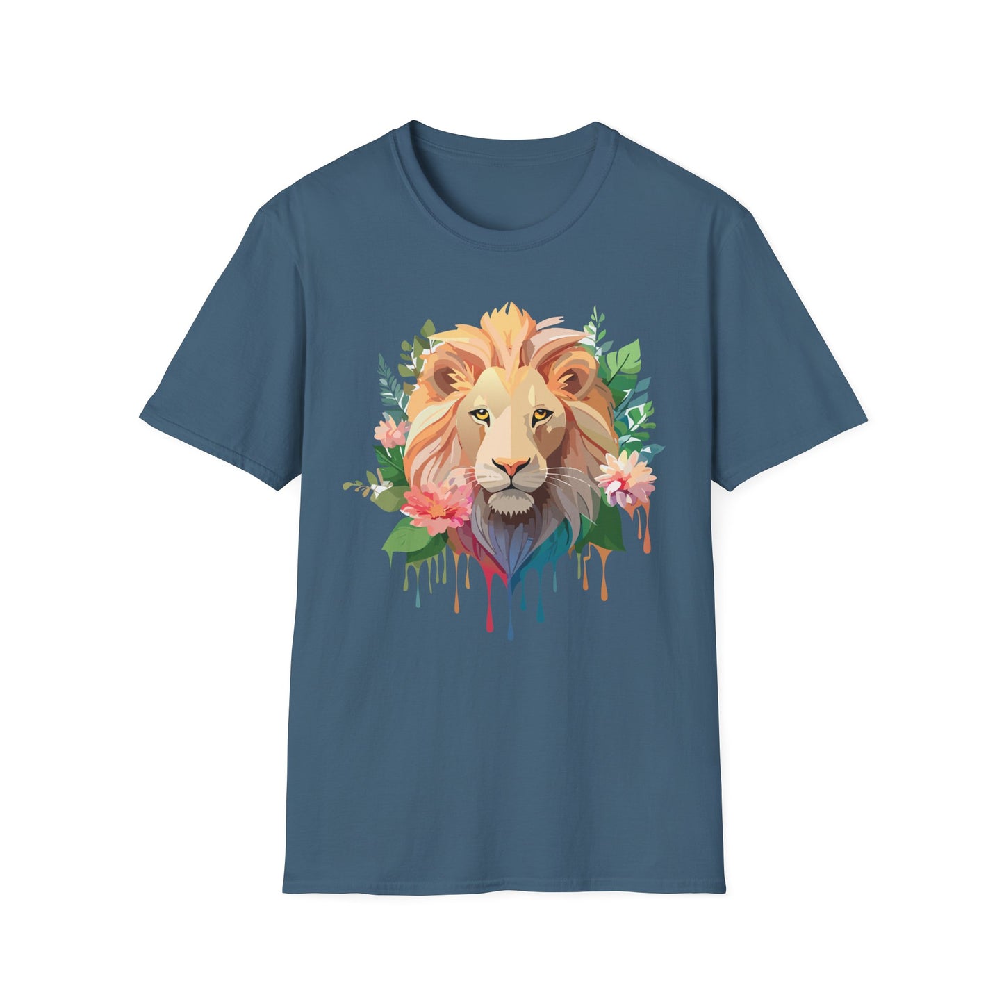Lion Shirt, Shirt with Lion, Floral Lion Tee, Shirt with Animals