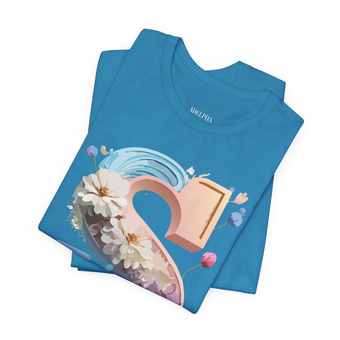 Natural Cotton Tee Shirt - Letters Collection - S Printify