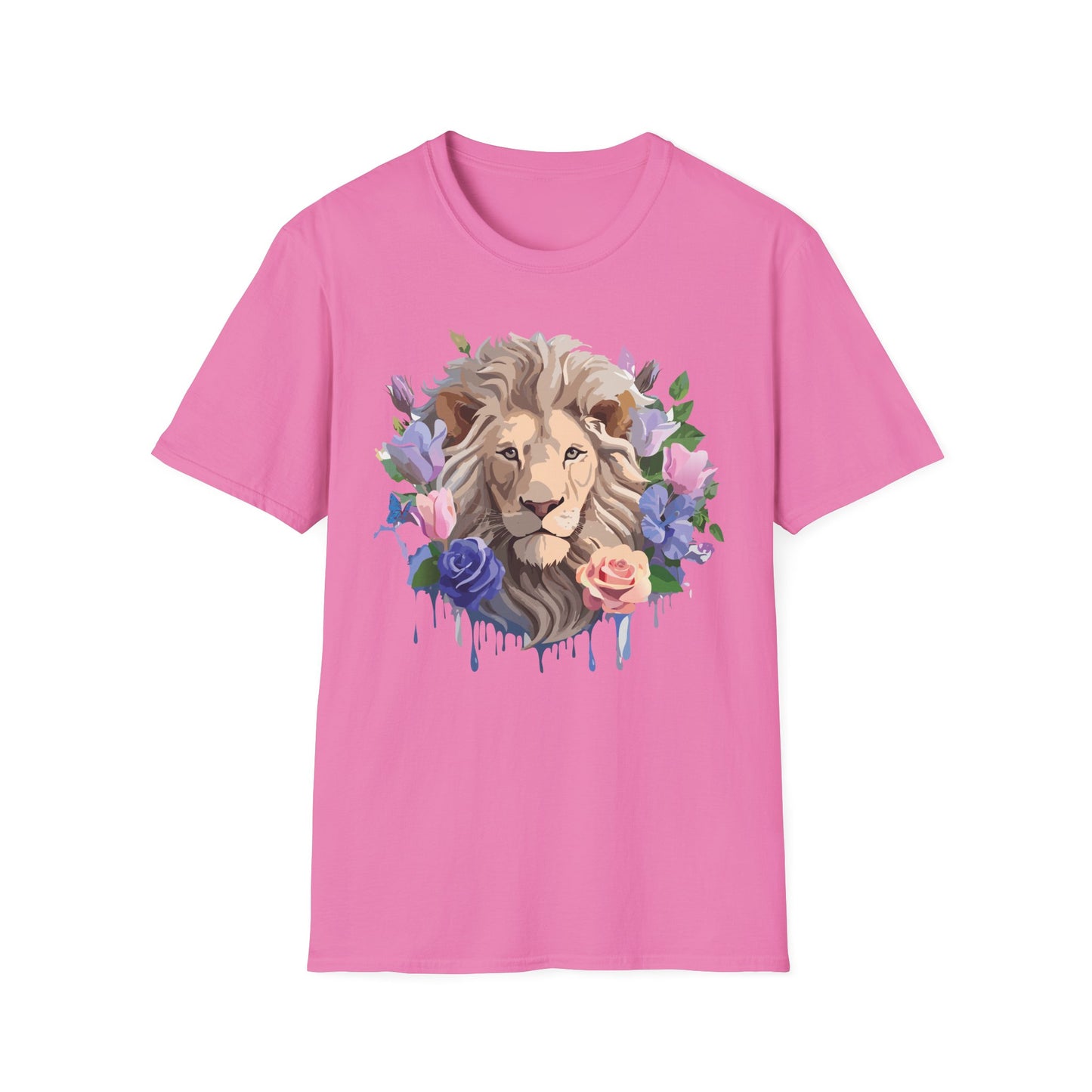 Lion Shirt, Shirt with Lion, Floral Lion Tee, Shirt with Animals