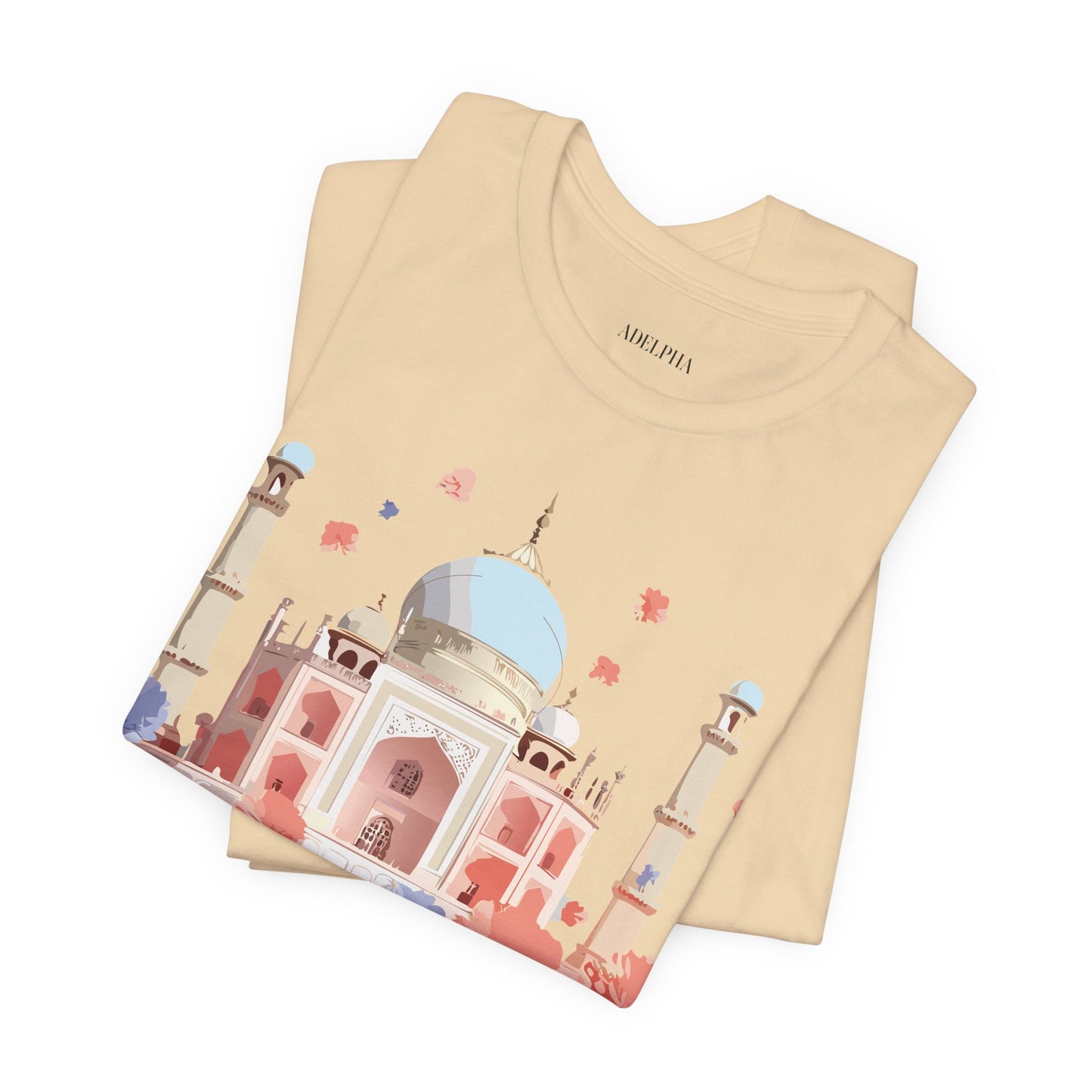 Natural Cotton Tee Shirt - Taj Mahal, India Printify