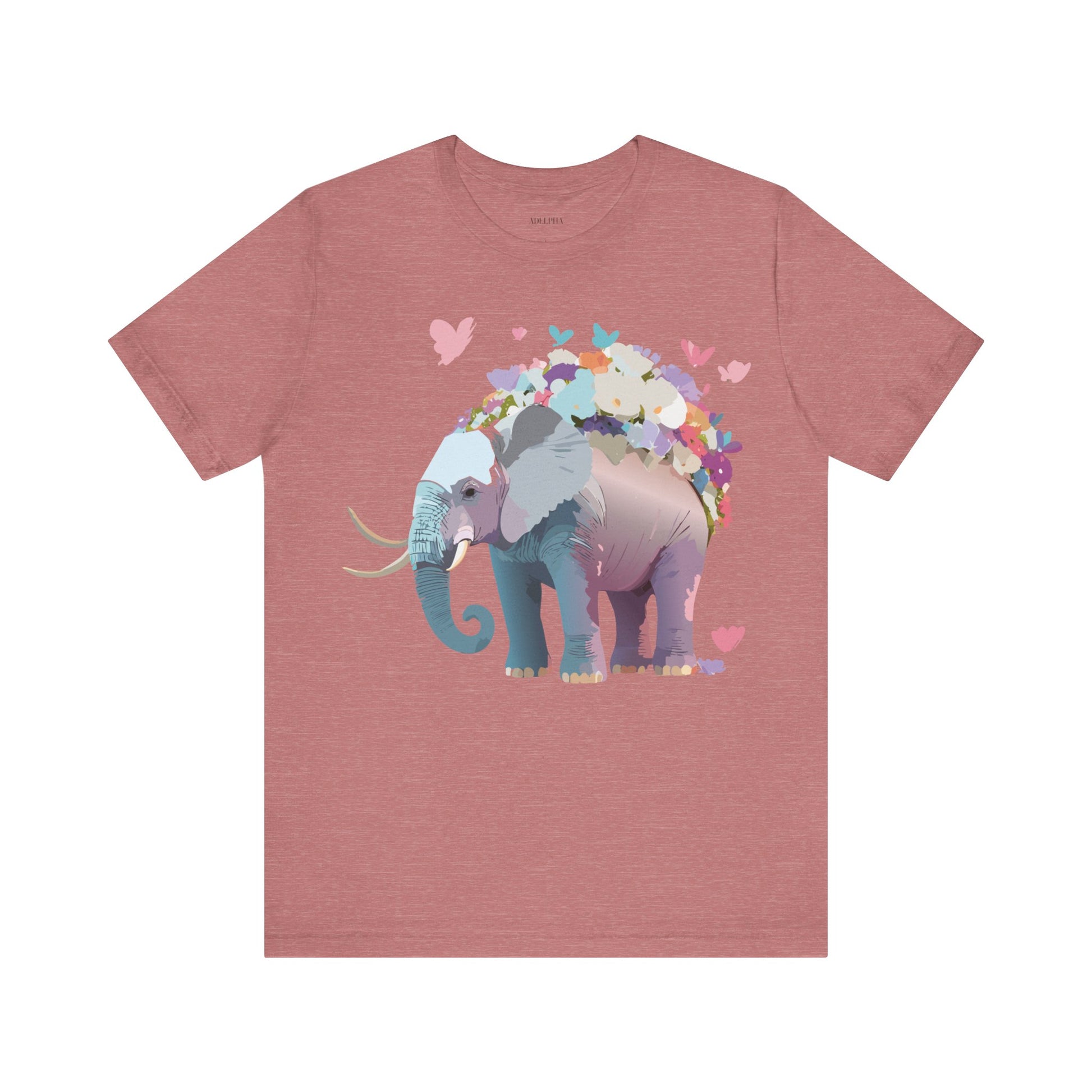Natural Cotton Tee Shirt with Elephant Printify