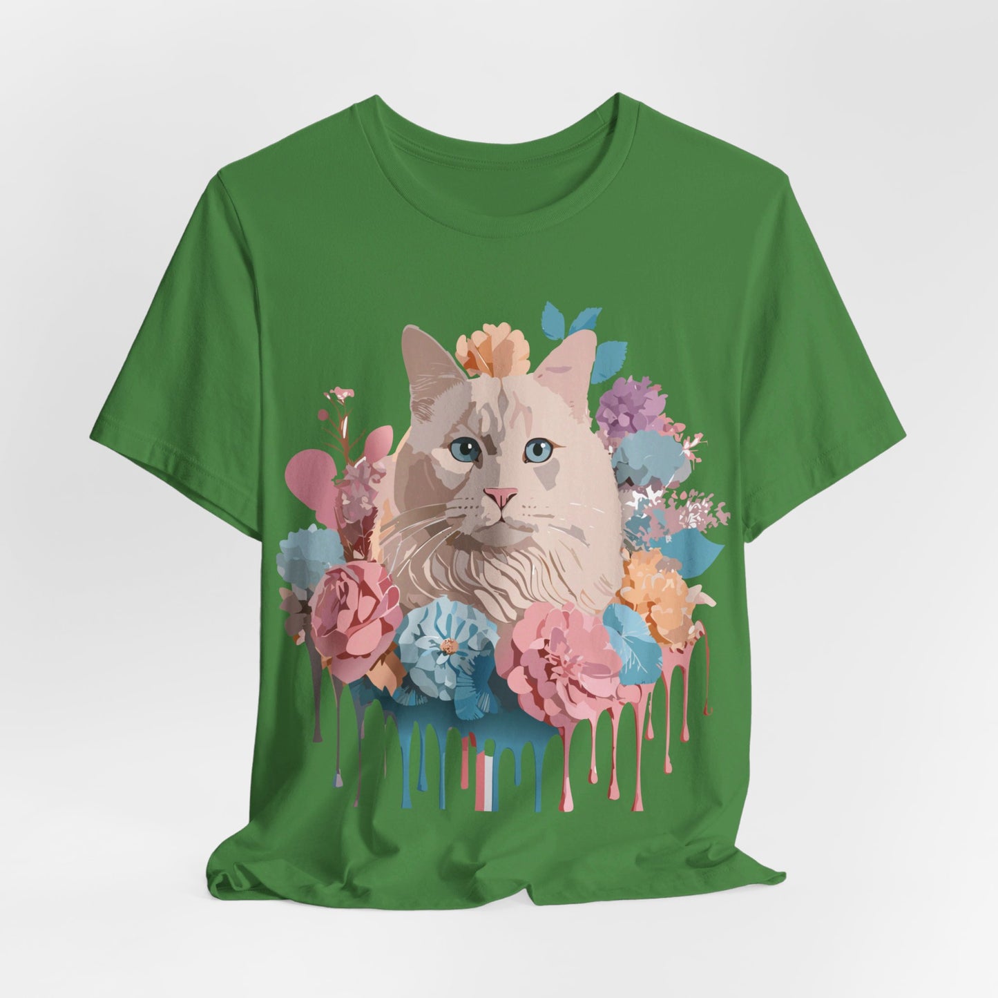 Natural Cotton Tee Shirt with Cat Printify