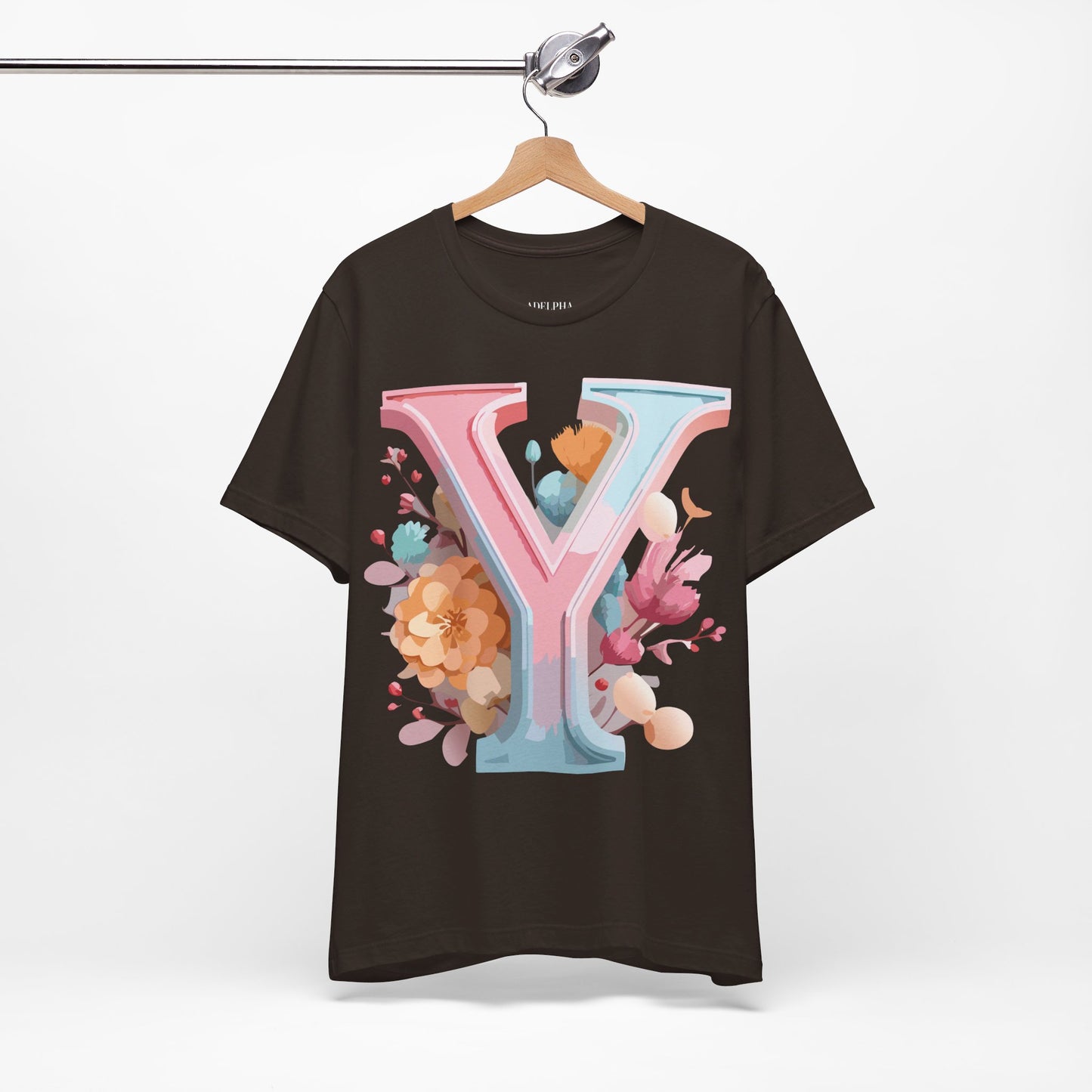 Natural Cotton Tee Shirt - Letters Collection - Y Printify
