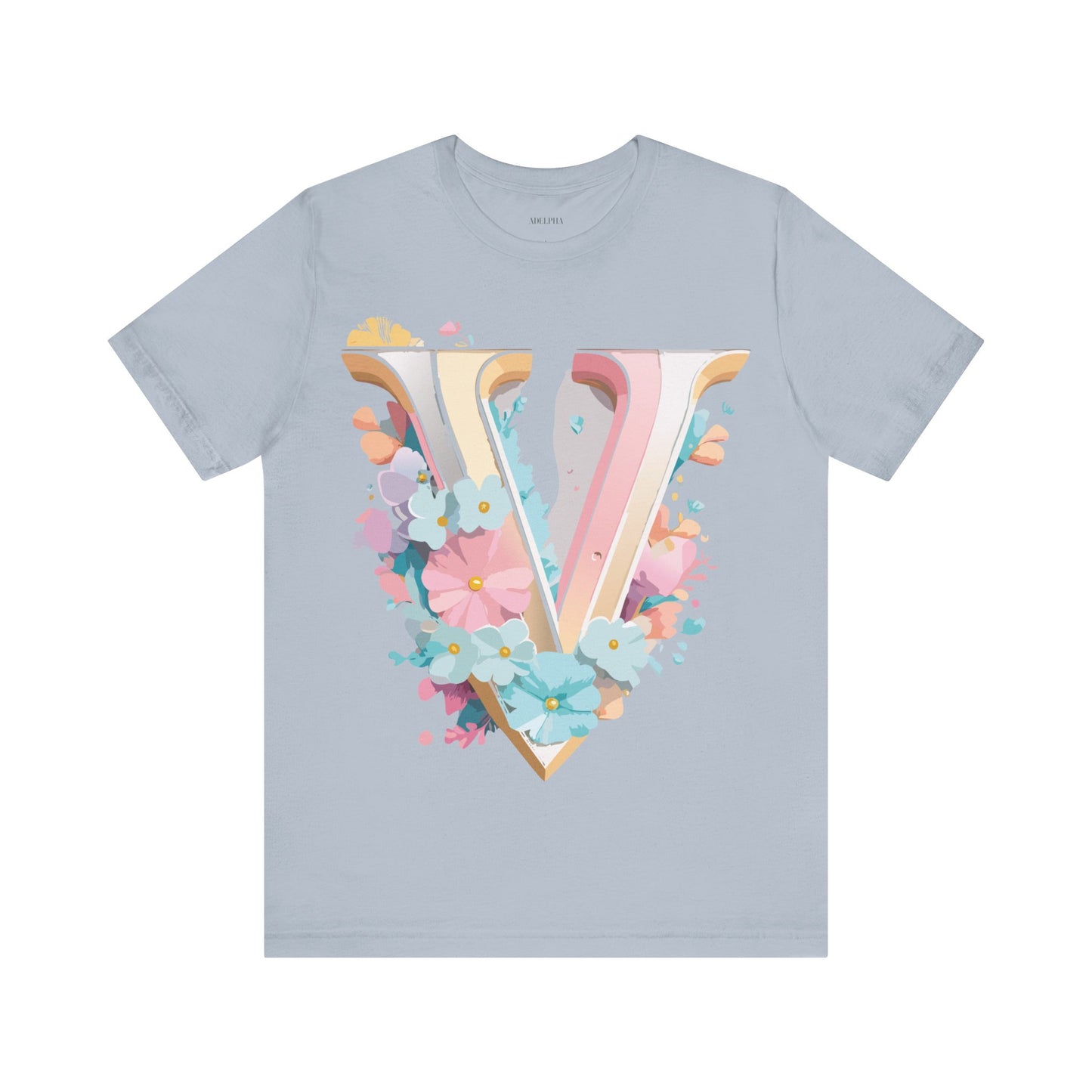 Natural Cotton Tee Shirt - Letters Collection - V Printify