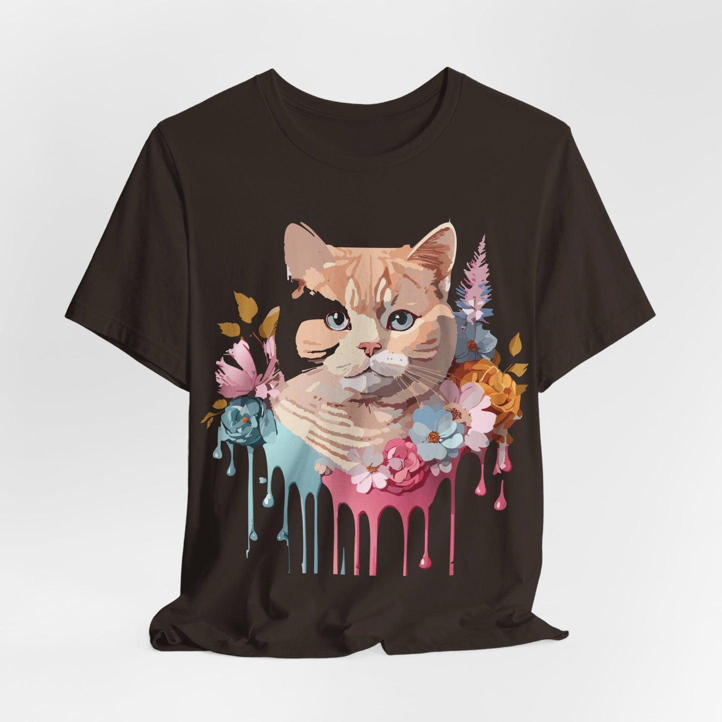 Natural Cotton Tee Shirt with Cat Printify