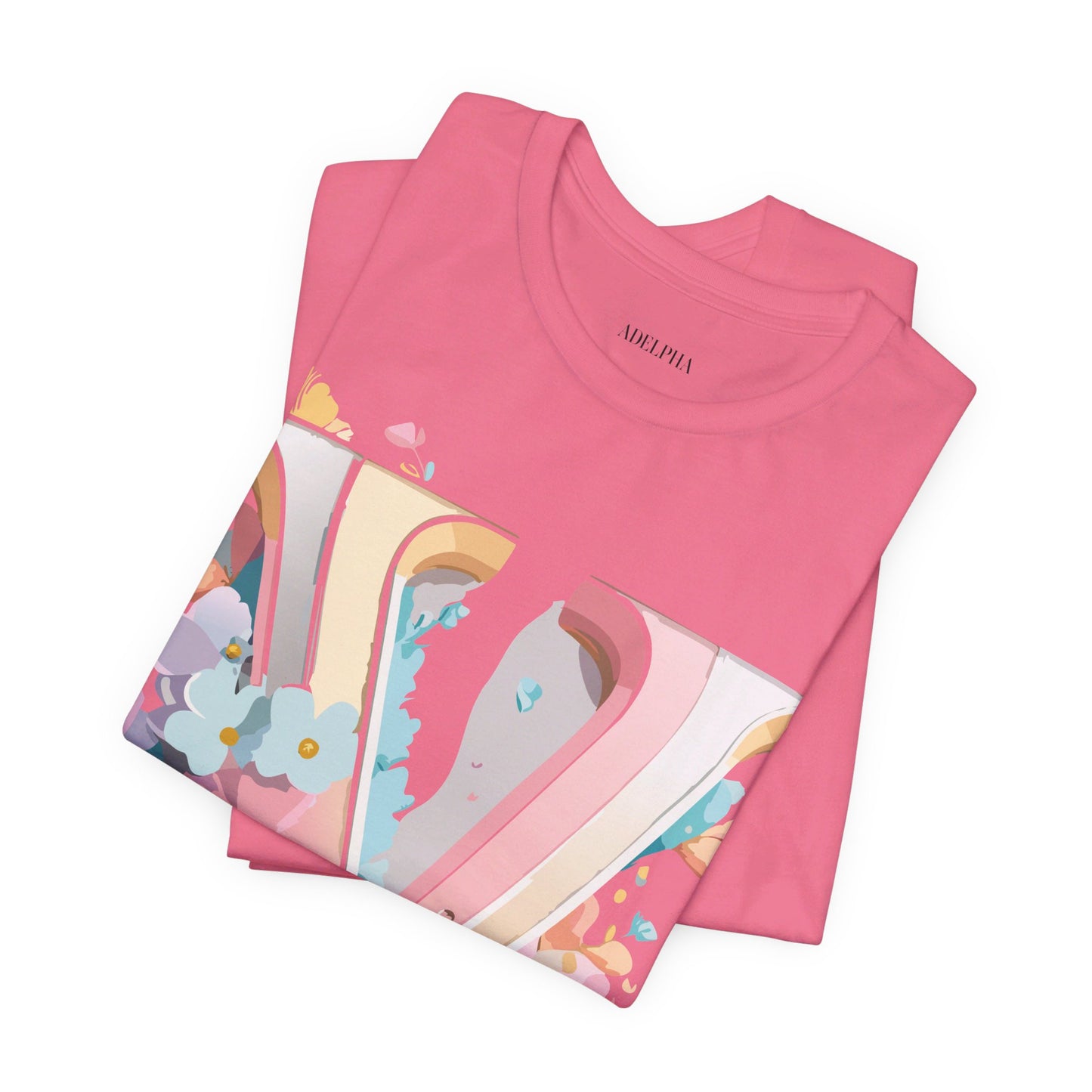 Natural Cotton Tee Shirt - Letters Collection - V Printify