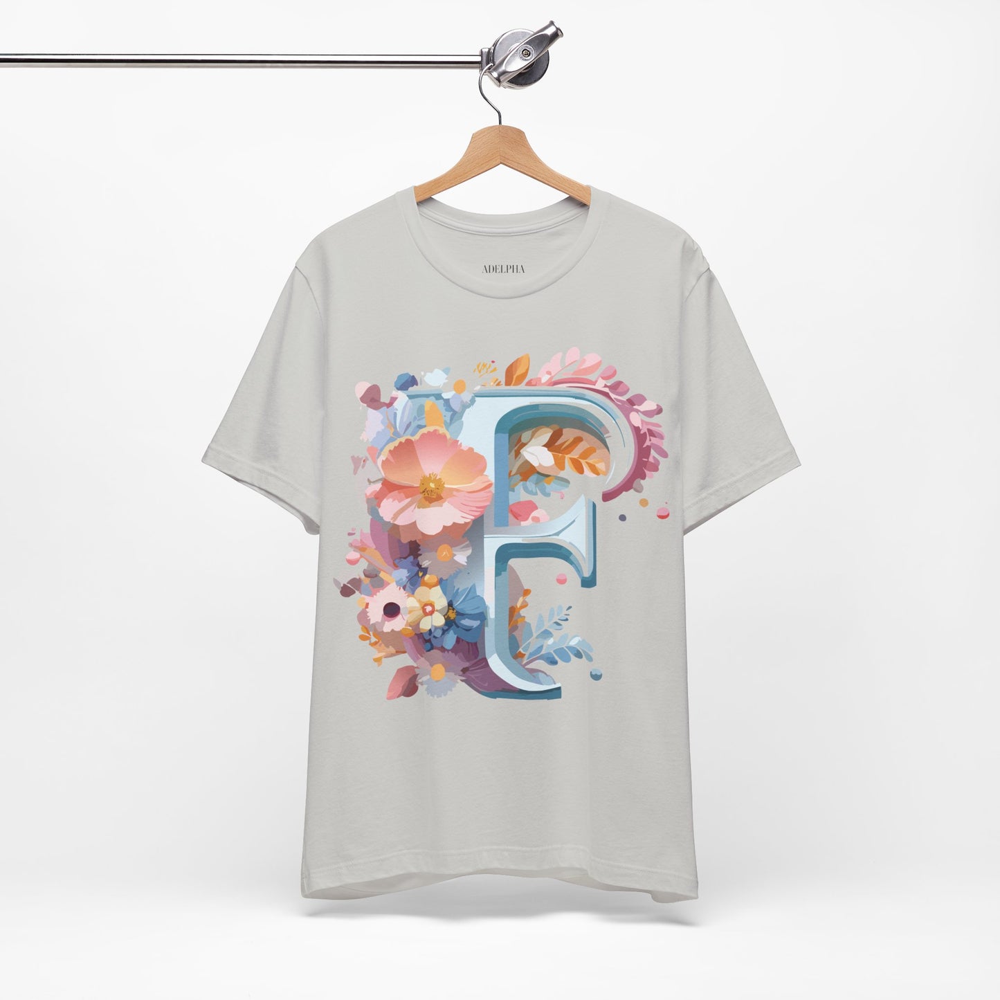 Natural Cotton Tee Shirt - Letters Collection - F Printify