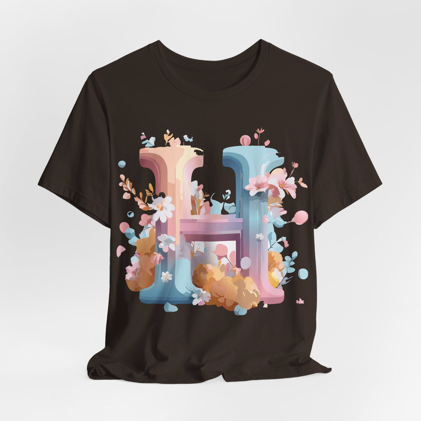 Natural Cotton Tee Shirt - Letters Collection - H Printify