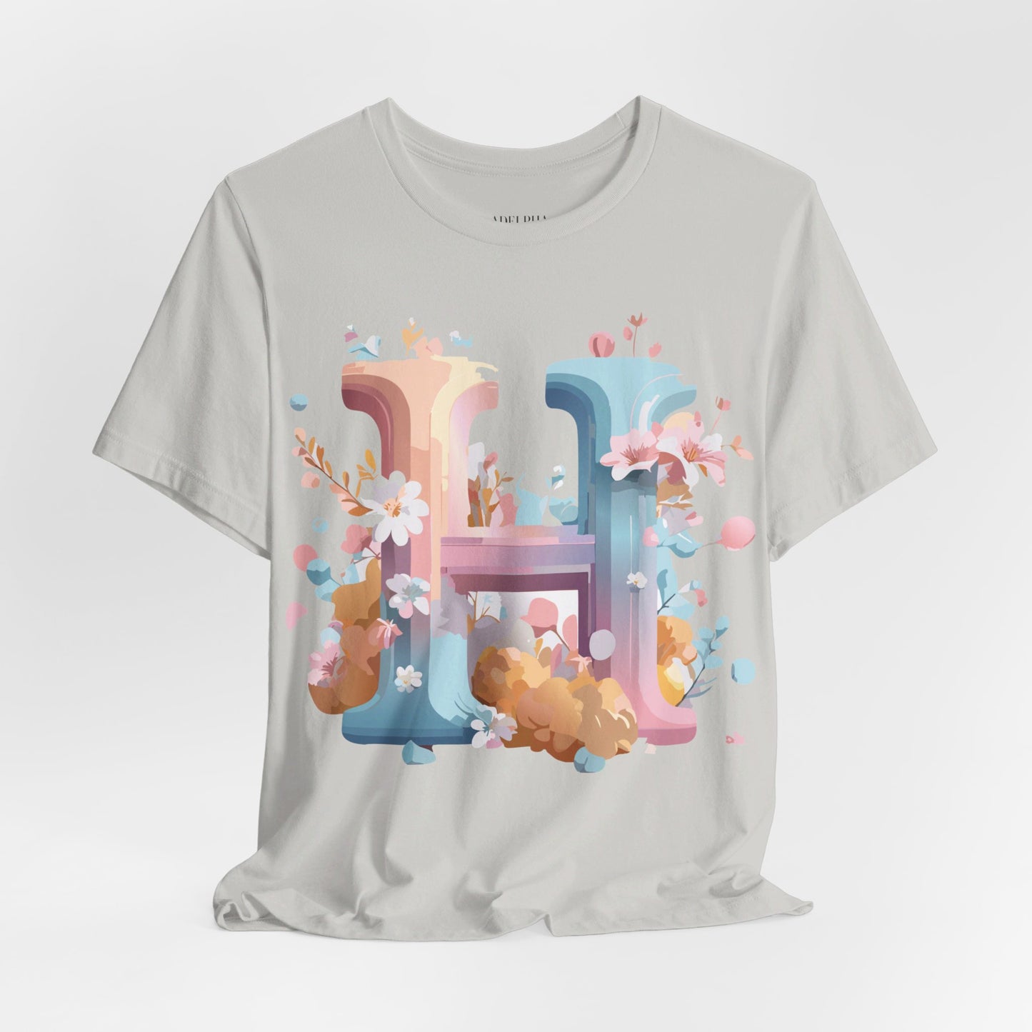Natural Cotton Tee Shirt - Letters Collection - H Printify