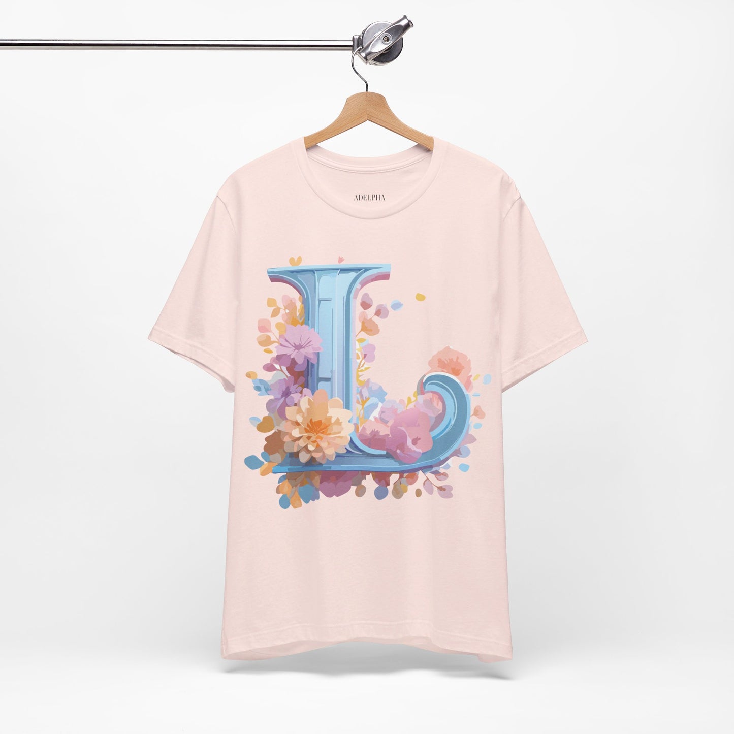 Natural Cotton Tee Shirt - Letters Collection - L Printify