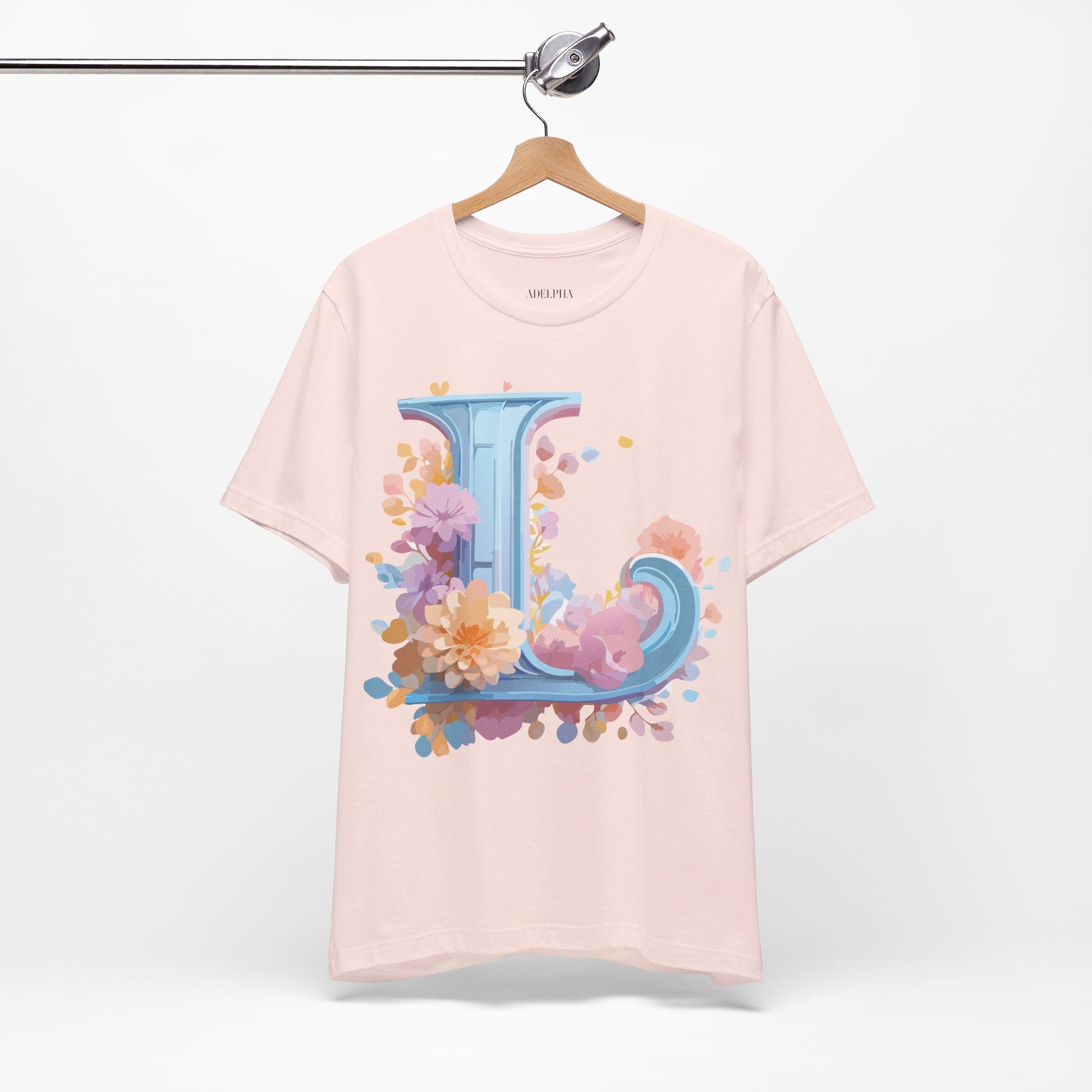 Natural Cotton Tee Shirt - Letters Collection - L Printify