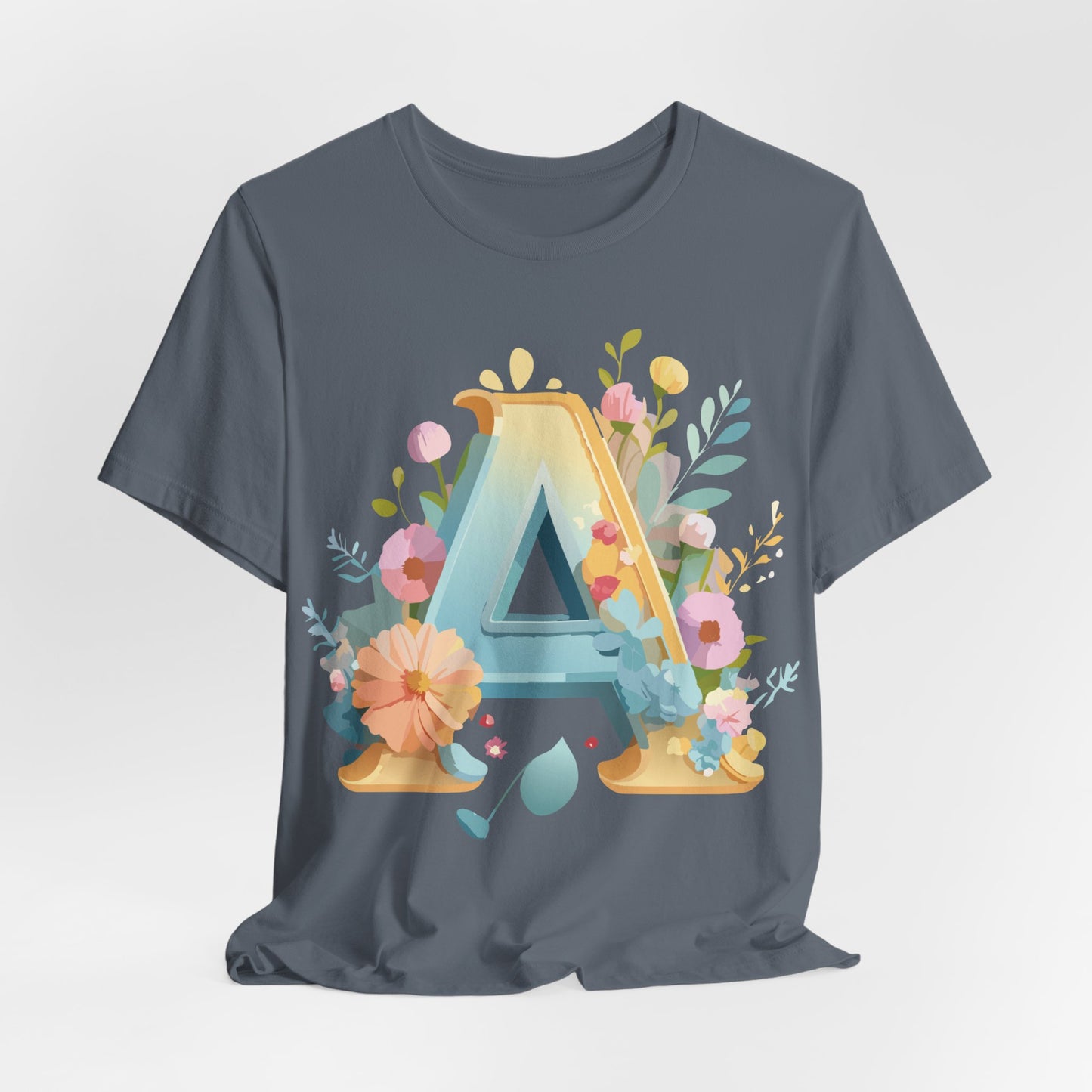 Natural Cotton Tee Shirt - Letters Collection - A Printify