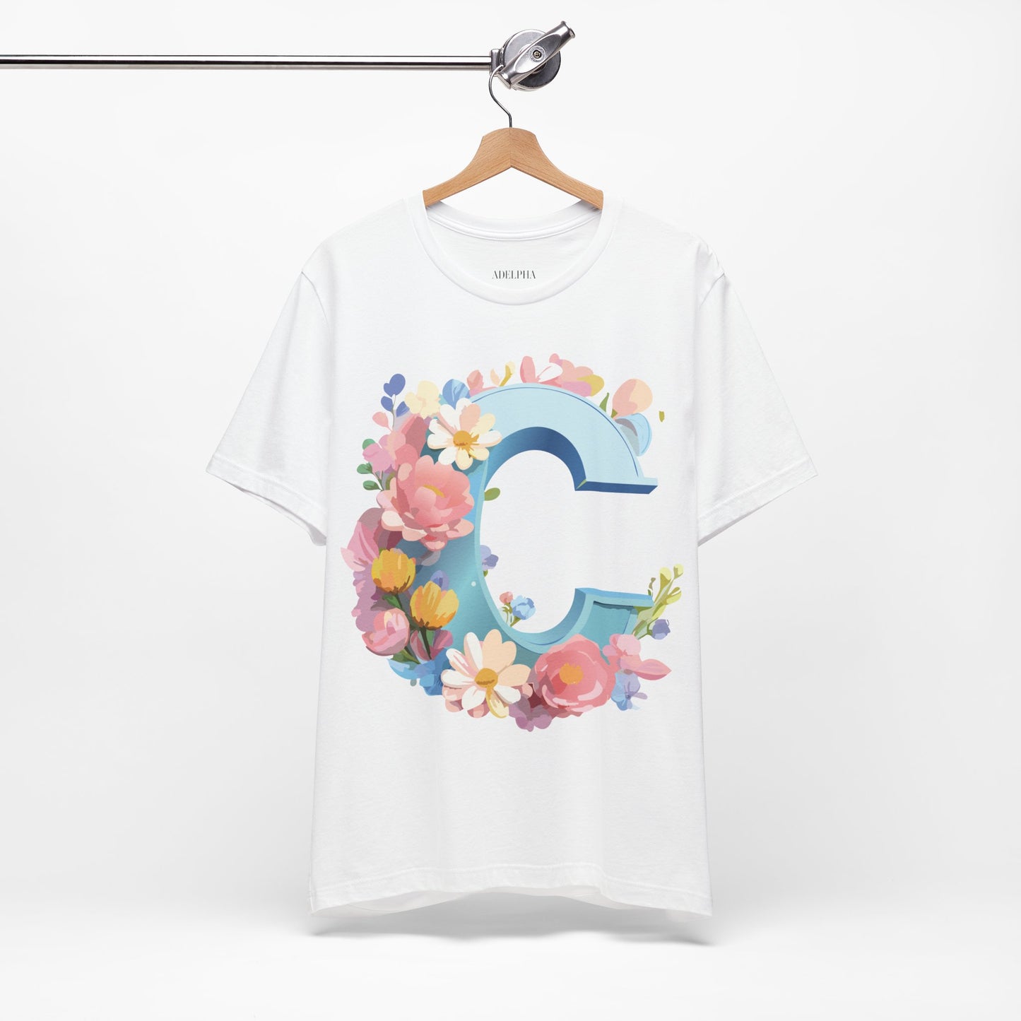 Natural Cotton Tee Shirt - Letters Collection - C Printify