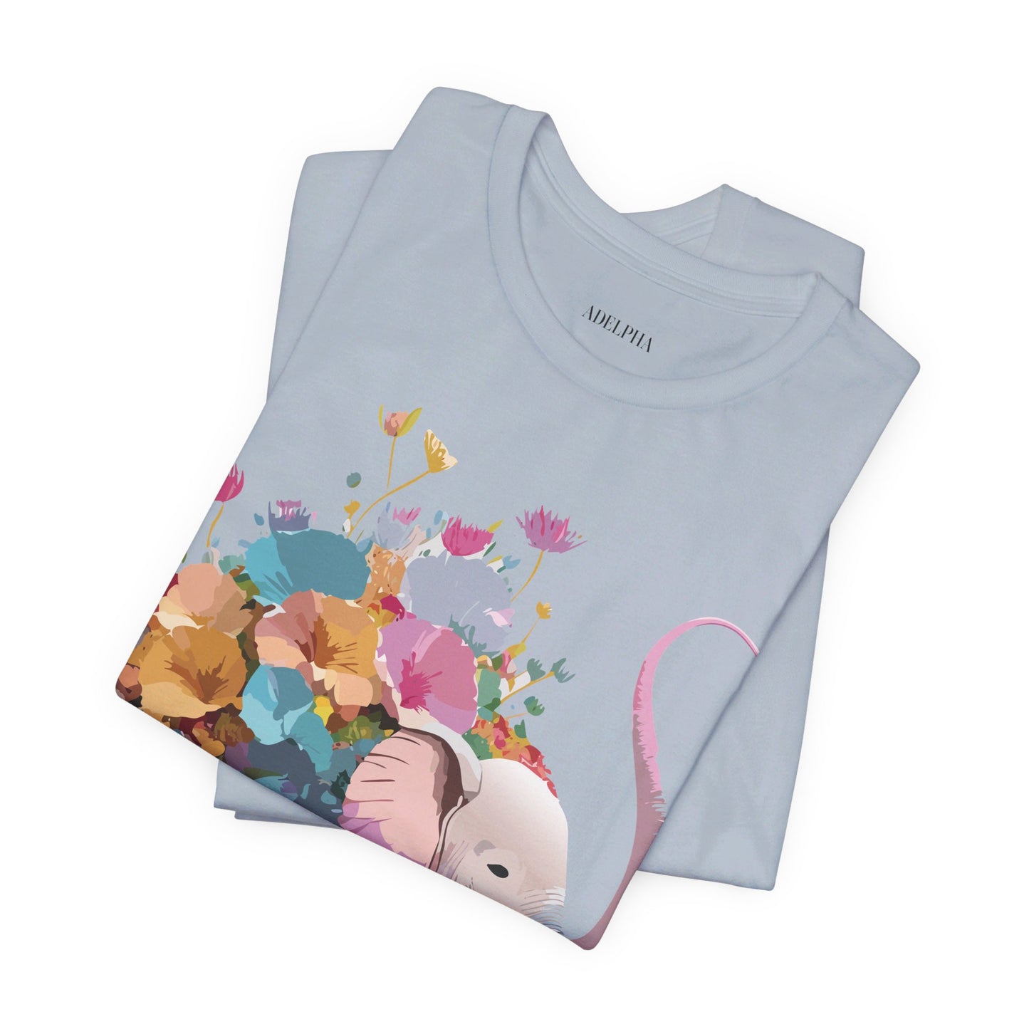 Natural Cotton Tee Shirt with Elephant Printify