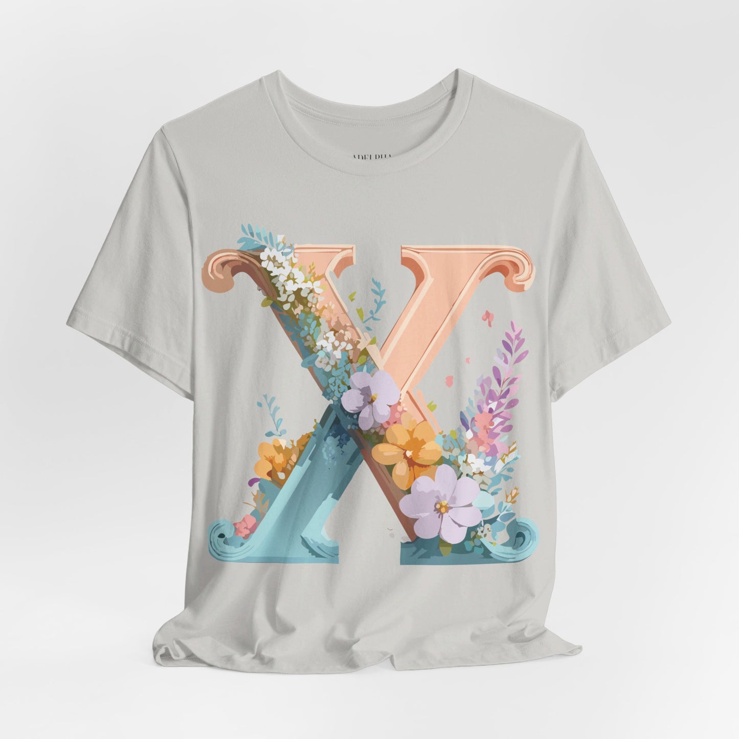 Natural Cotton Tee Shirt - Letters Collection - X Printify