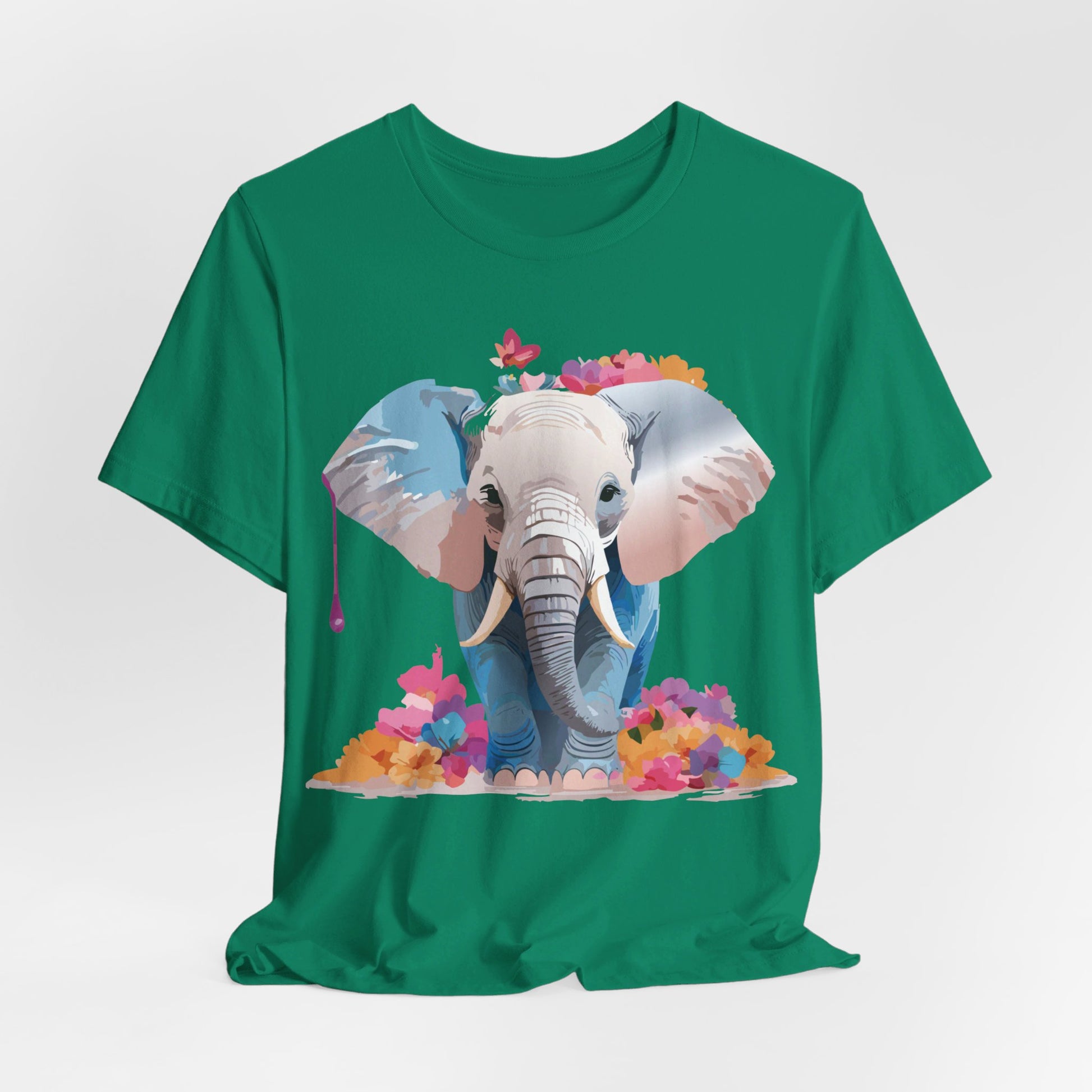 Natural Cotton Tee Shirt with Elephant Printify