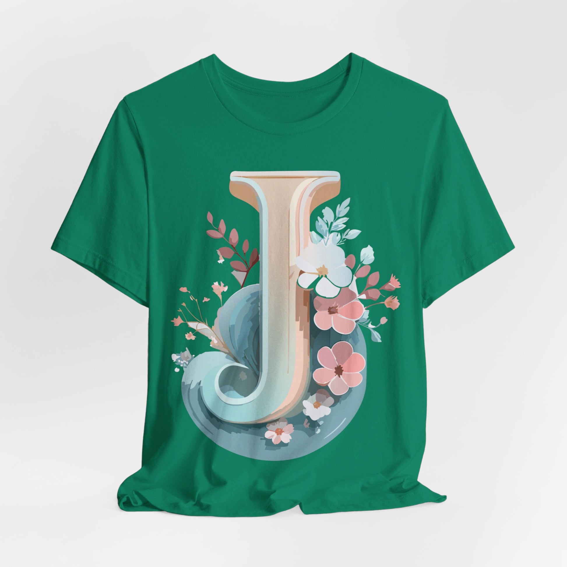 Natural Cotton Tee Shirt - Letters Collection - J Printify