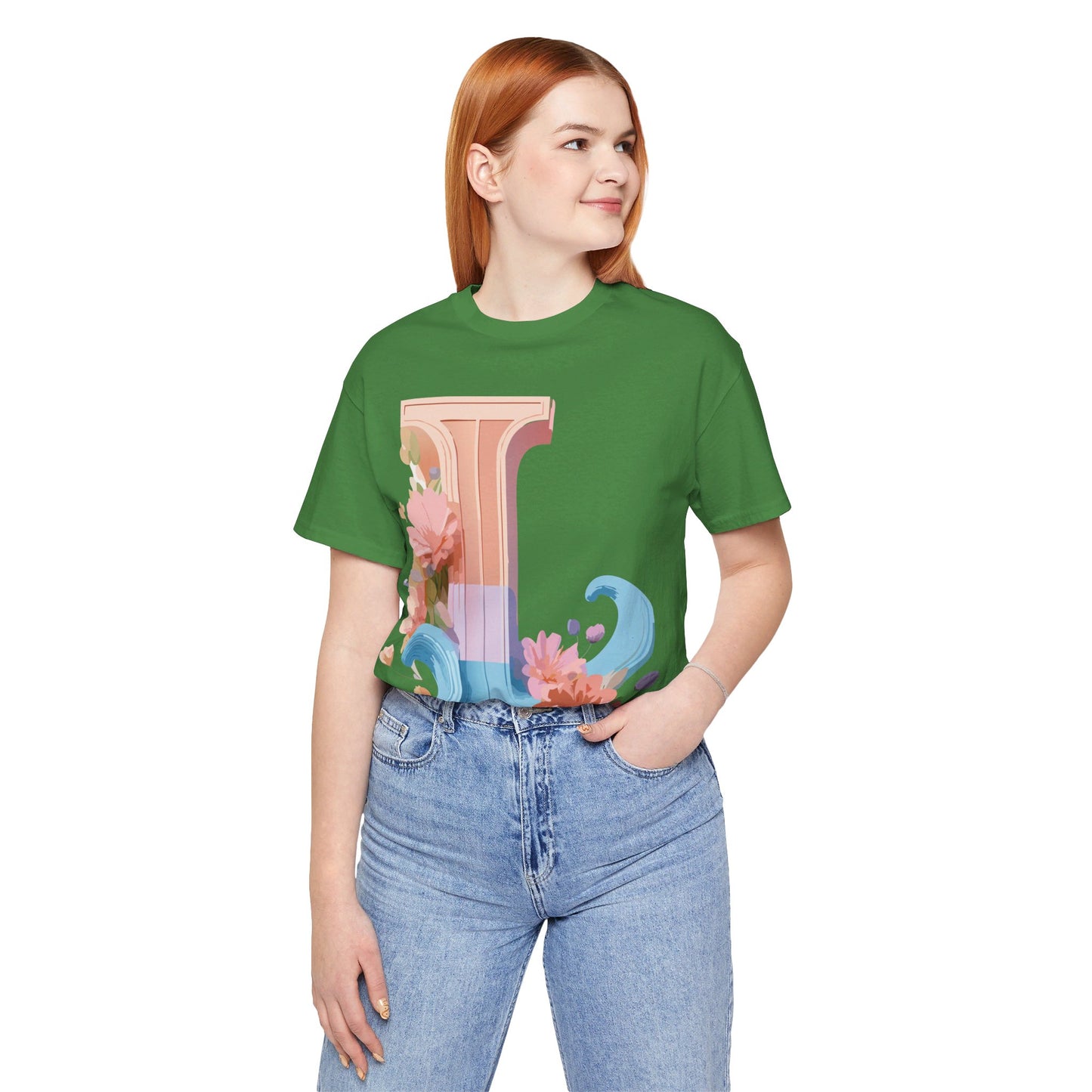 Natural Cotton Tee Shirt - Letters Collection - L Printify