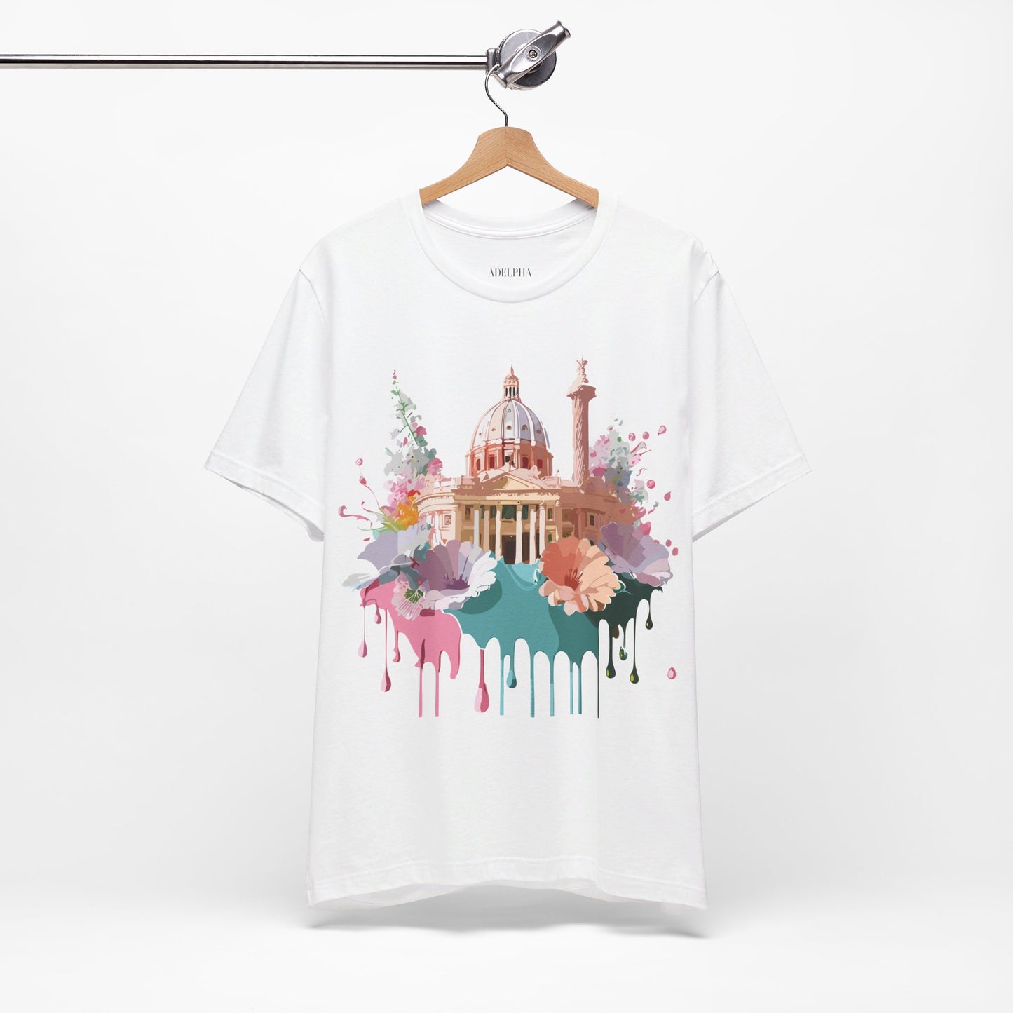 Natural Cotton Tee Shirt - Beautiful Places Collection - Rome Printify