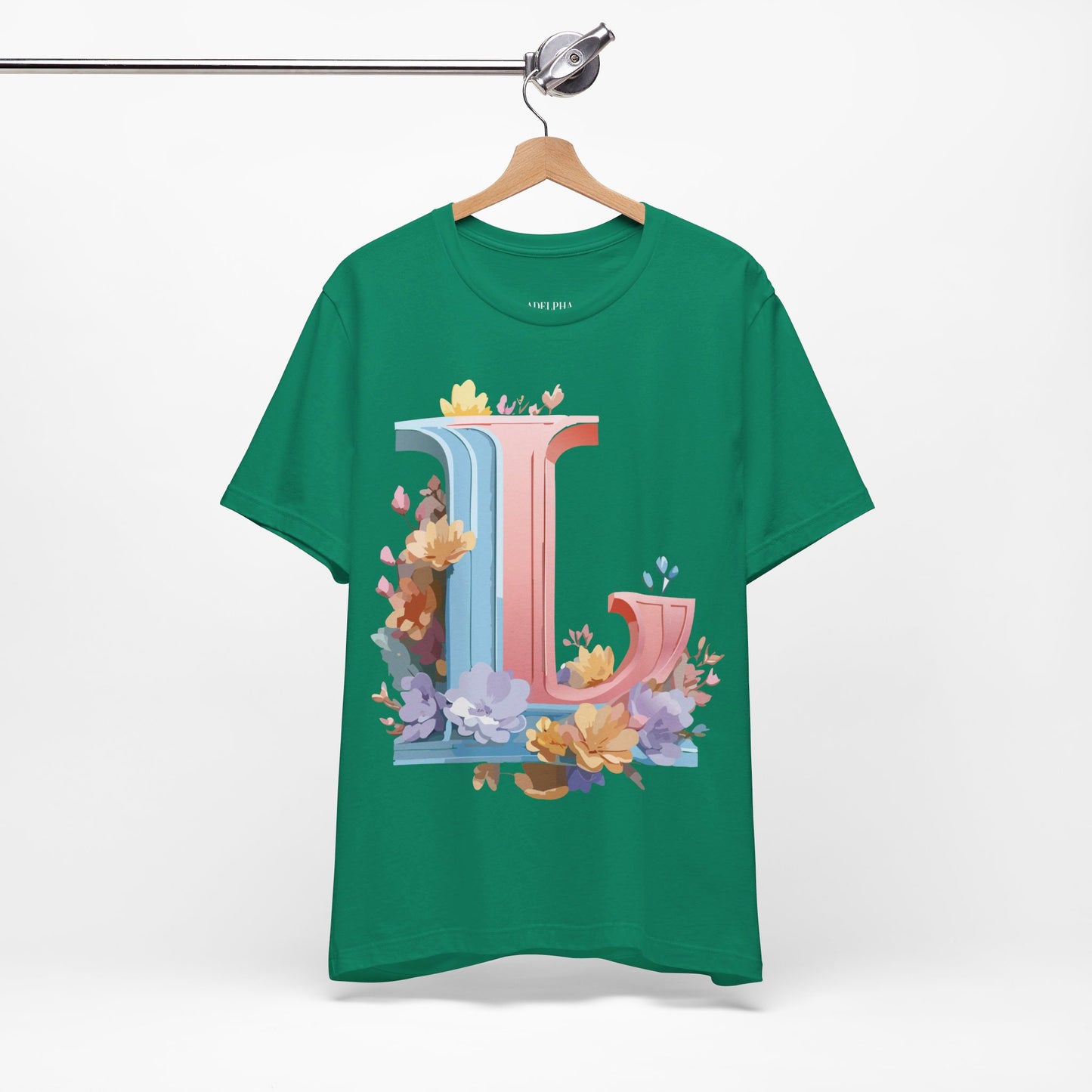 Natural Cotton Tee Shirt - Letters Collection - L Printify