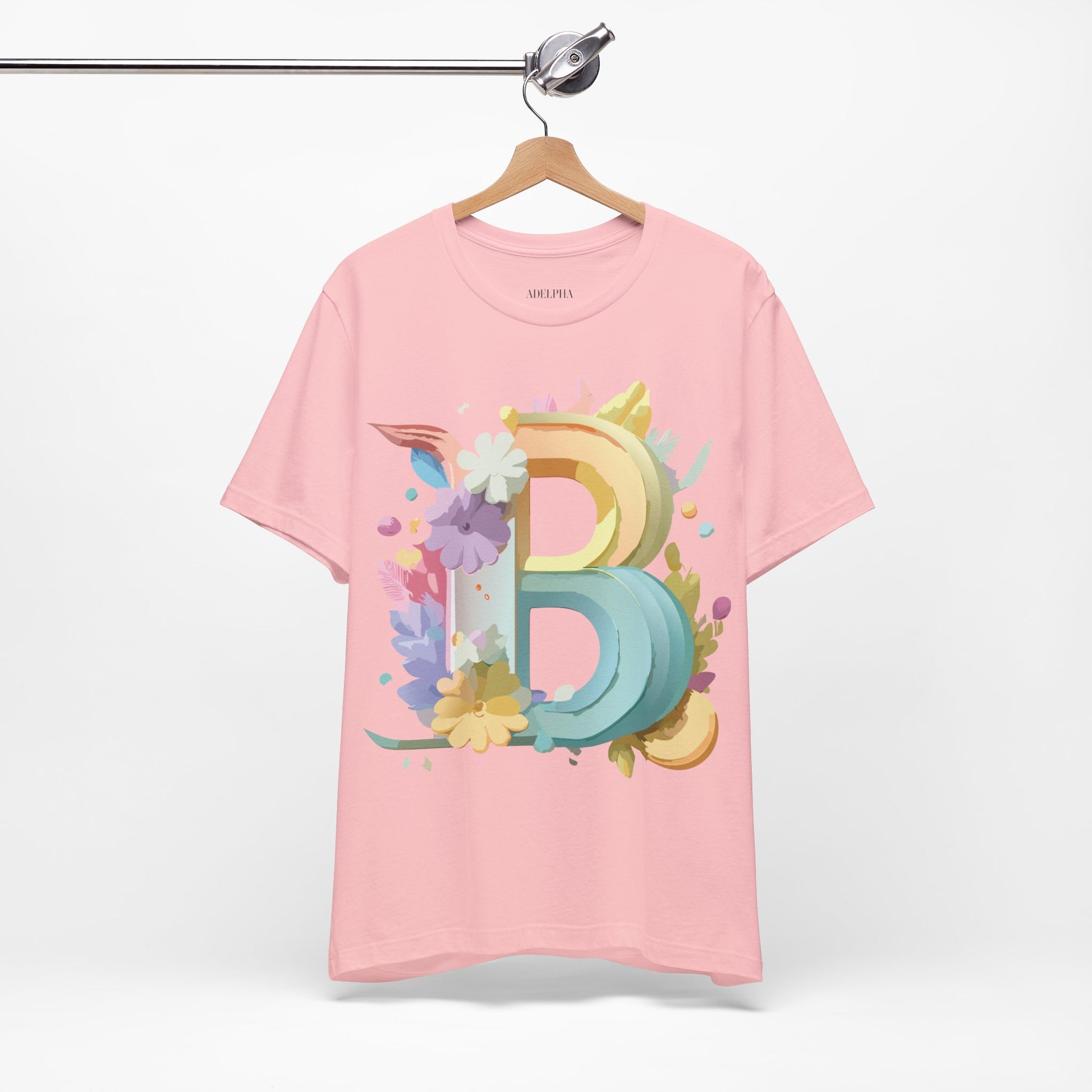 Natural Cotton Tee Shirt - Letters Collection - B Printify