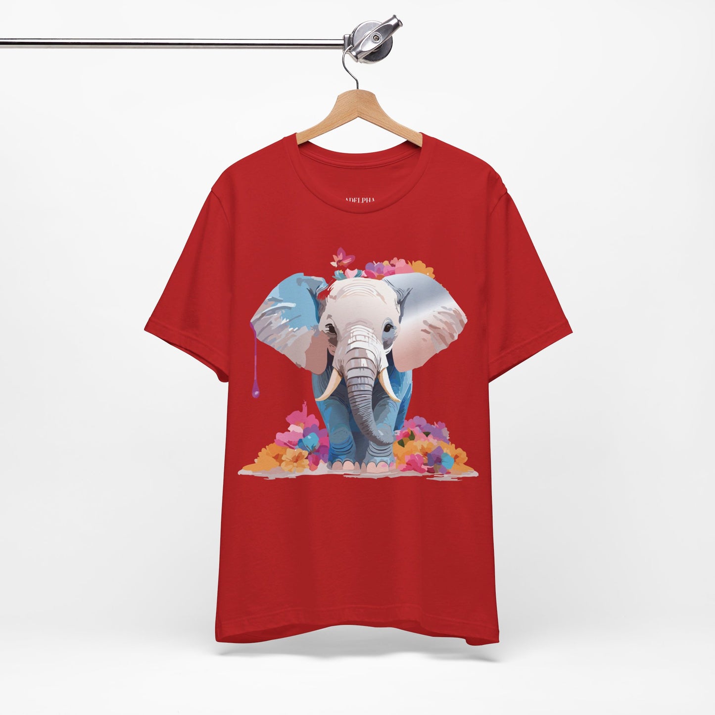 Natural Cotton Tee Shirt with Elephant Printify