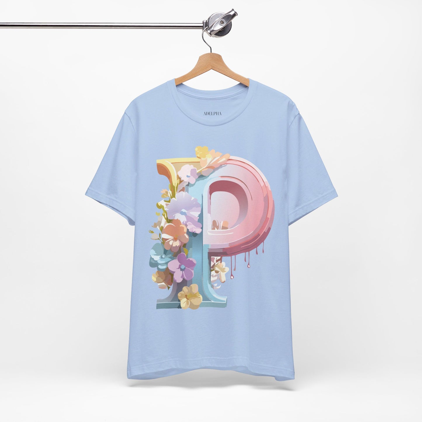 Natural Cotton Tee Shirt - Letters Collection - P Printify