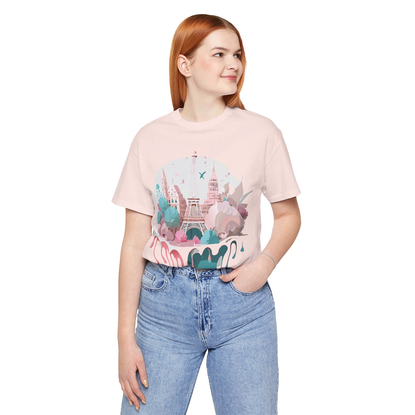 Natural Cotton Tee Shirt - Beautiful Places Collection - Paris Printify