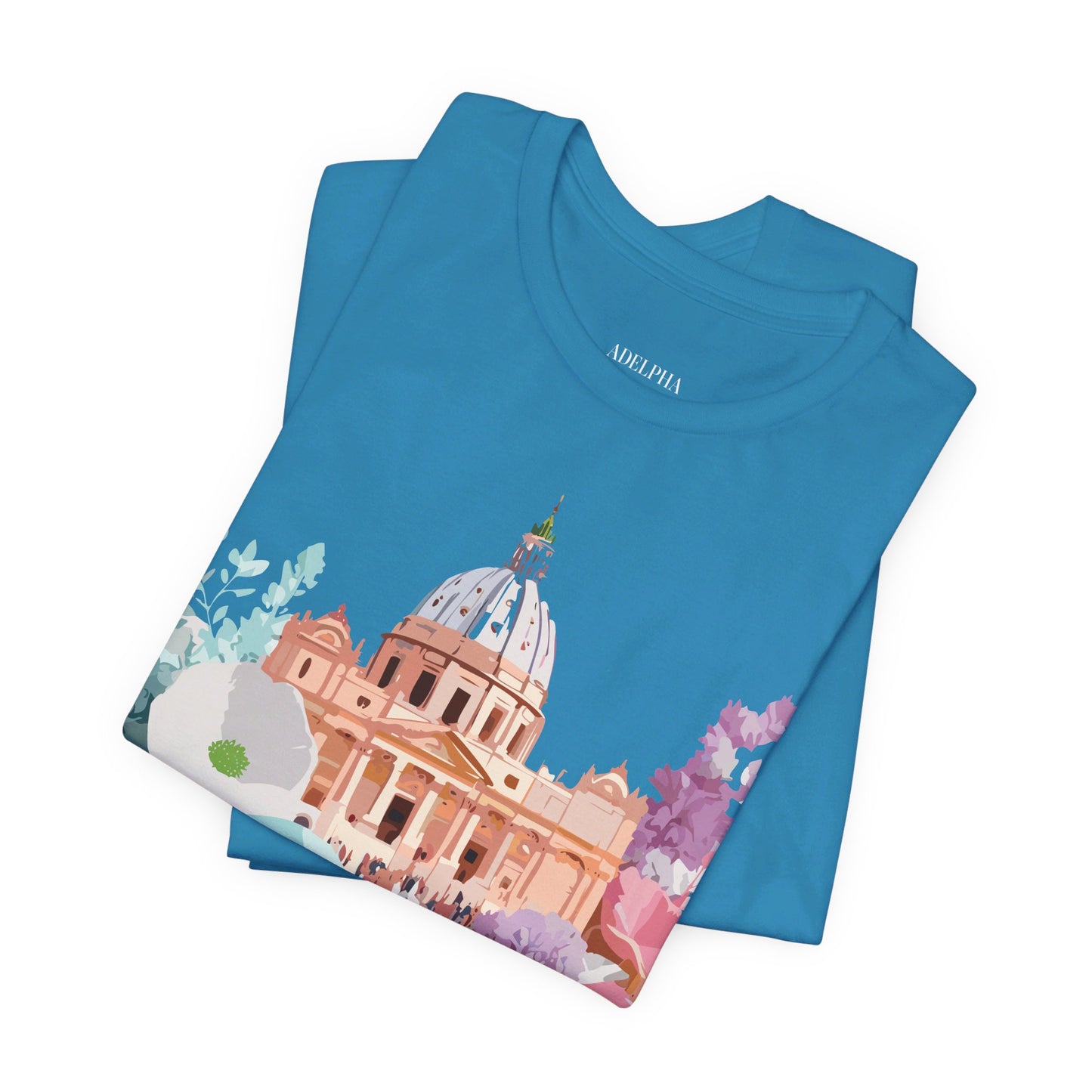 Natural Cotton Tee Shirt - Beautiful Places Collection - Rome Printify