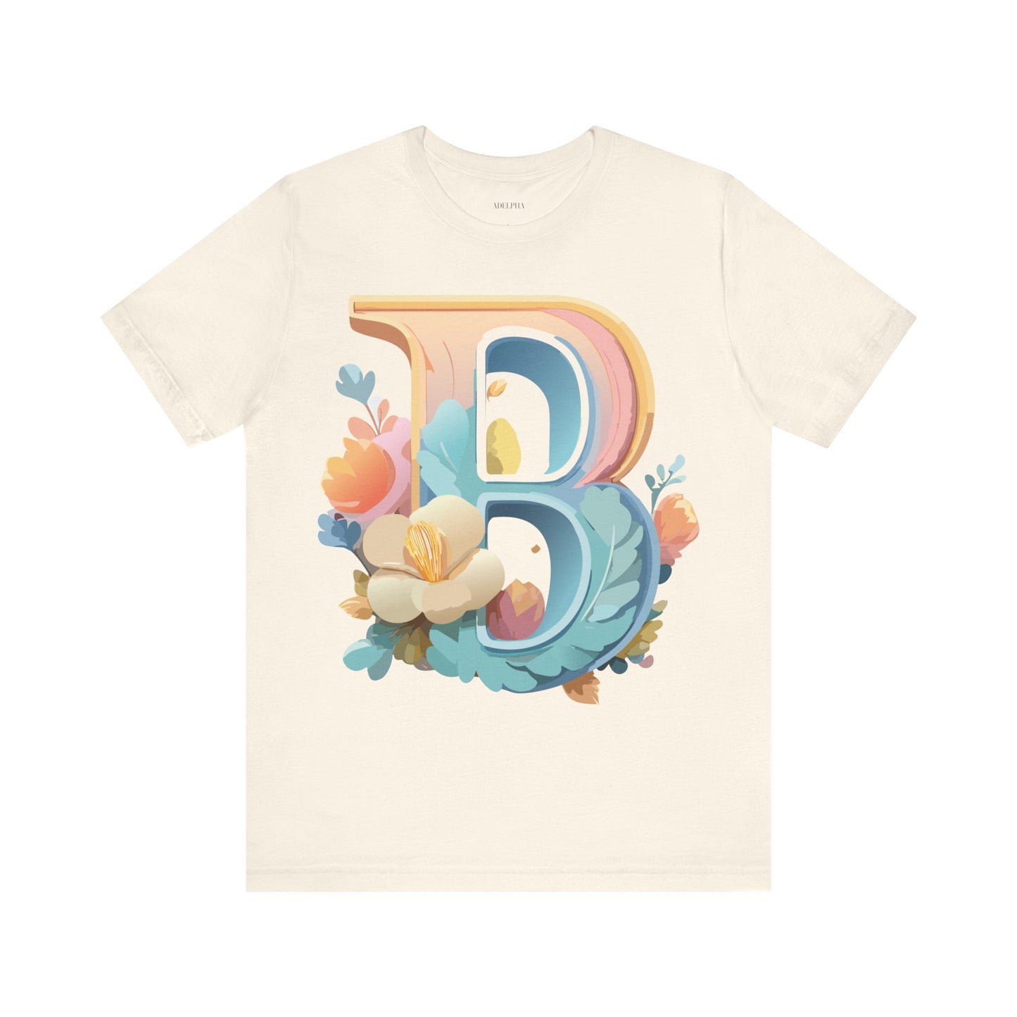 Natural Cotton Tee Shirt - Letters Collection - B Printify