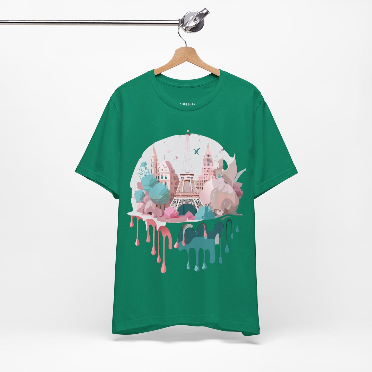 Natural Cotton Tee Shirt - Beautiful Places Collection - Paris Printify