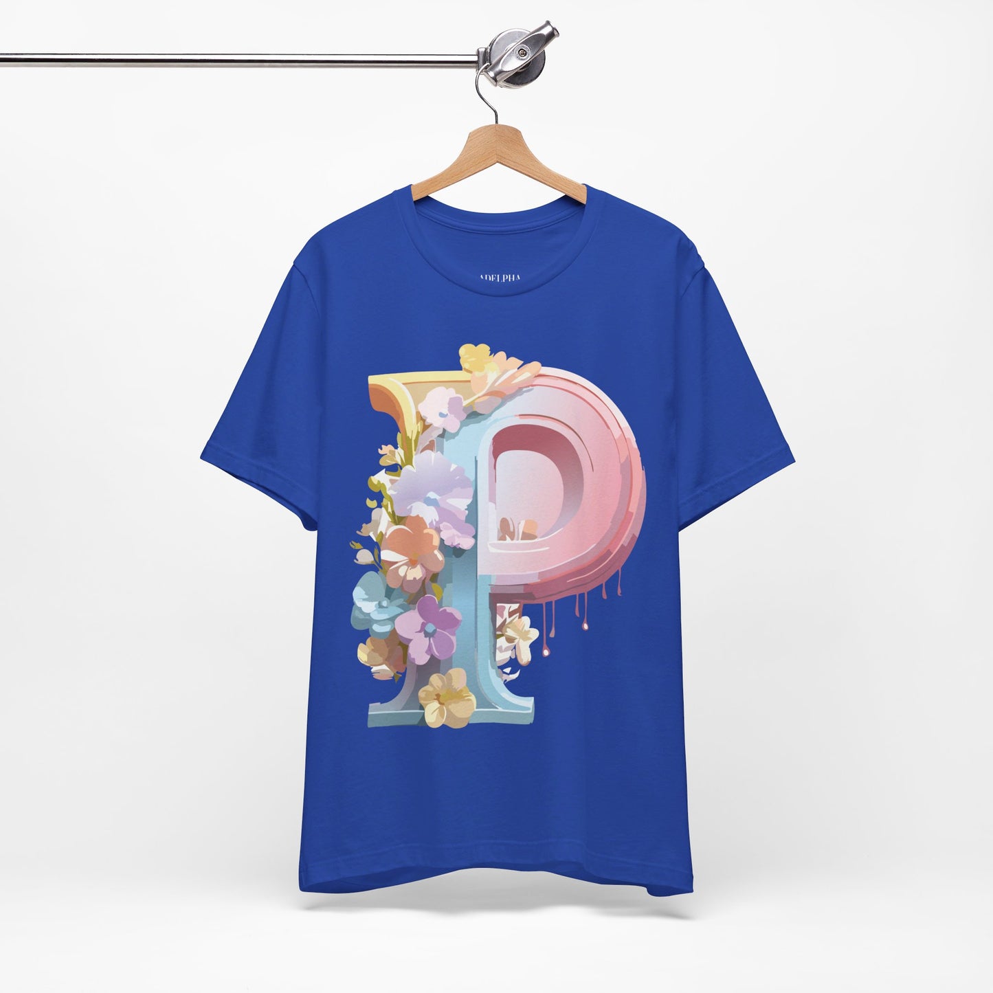 Natural Cotton Tee Shirt - Letters Collection - P Printify