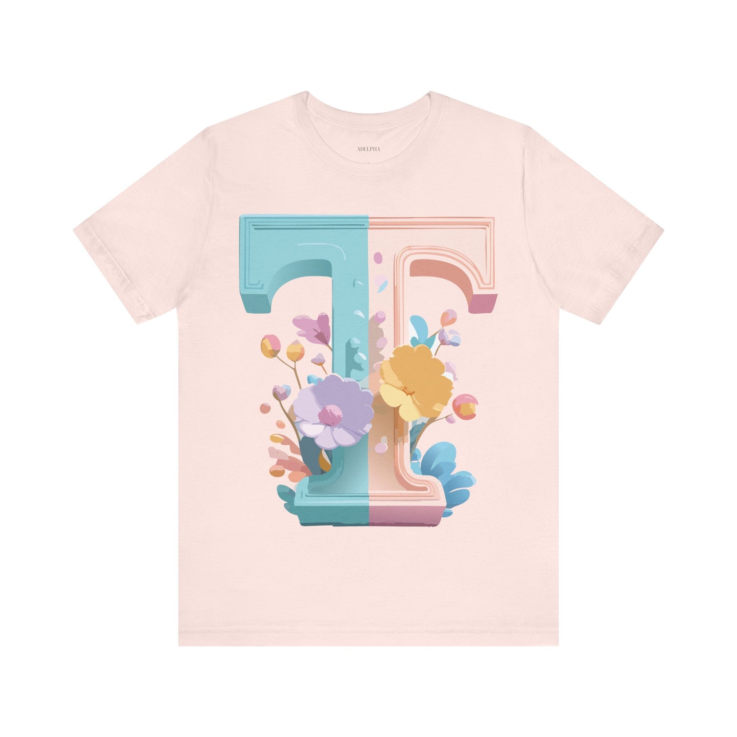 Natural Cotton Tee Shirt - Letters Collection - T Printify