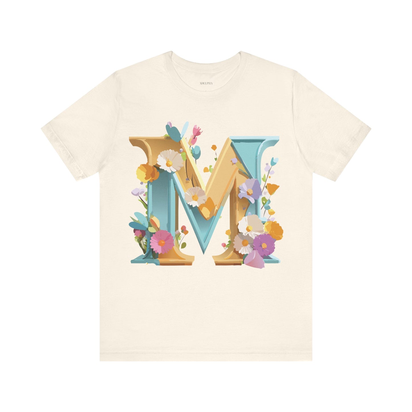 Natural Cotton Tee Shirt - Letters Collection - M Printify