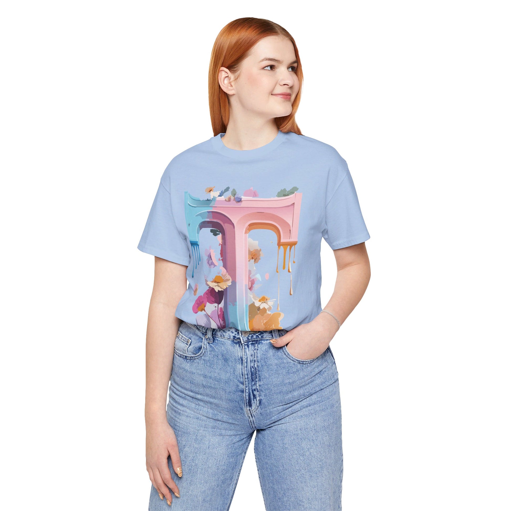 Natural Cotton Tee Shirt - Letters Collection - T Printify