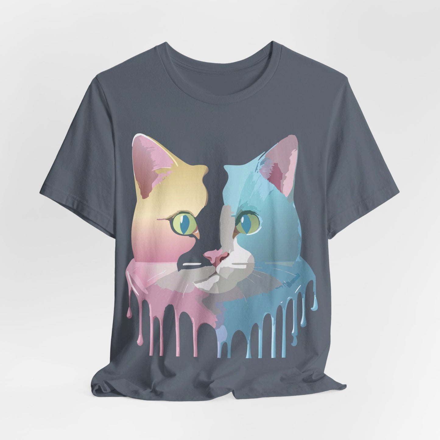 Natural Cotton Tee Shirt with Cat Printify