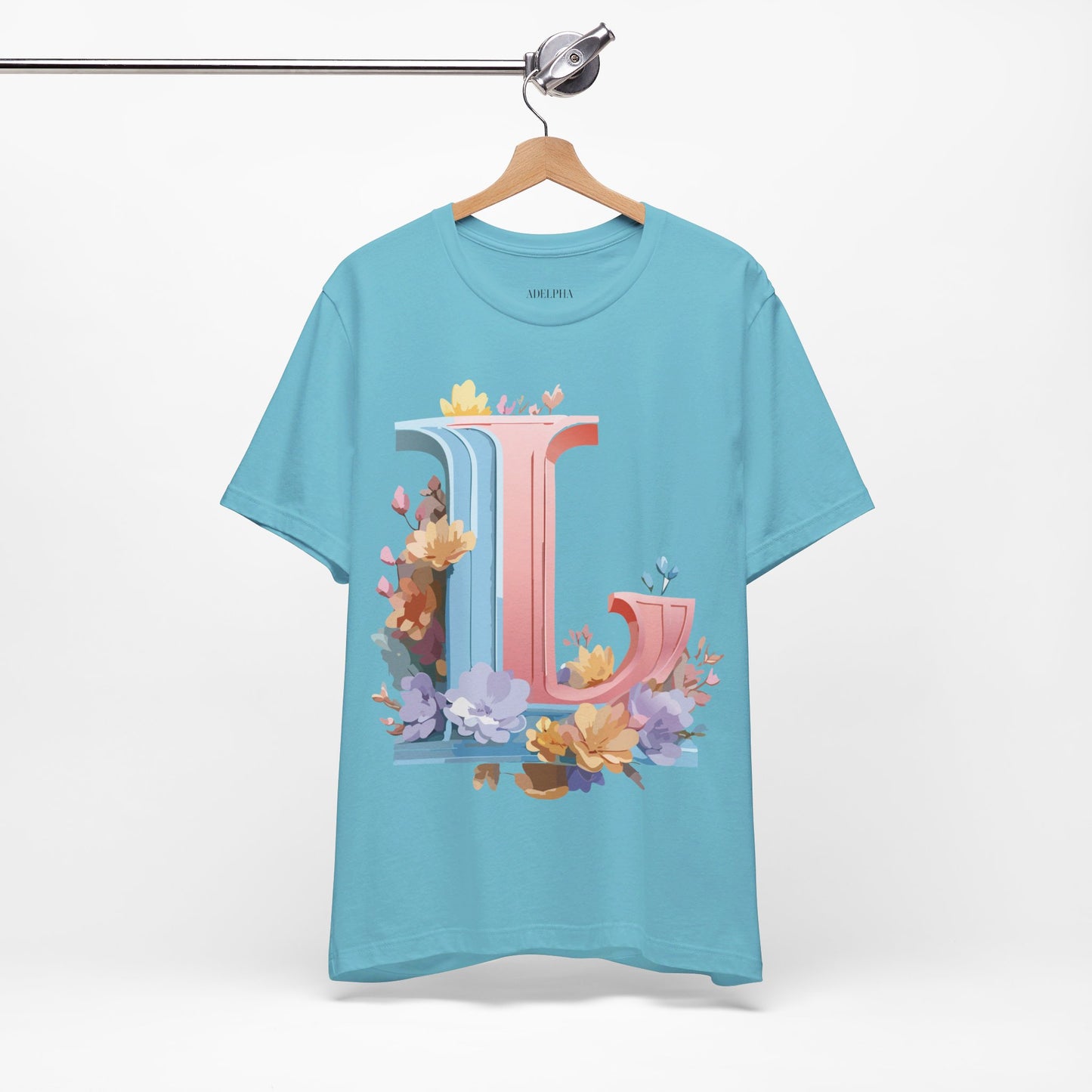 Natural Cotton Tee Shirt - Letters Collection - L Printify