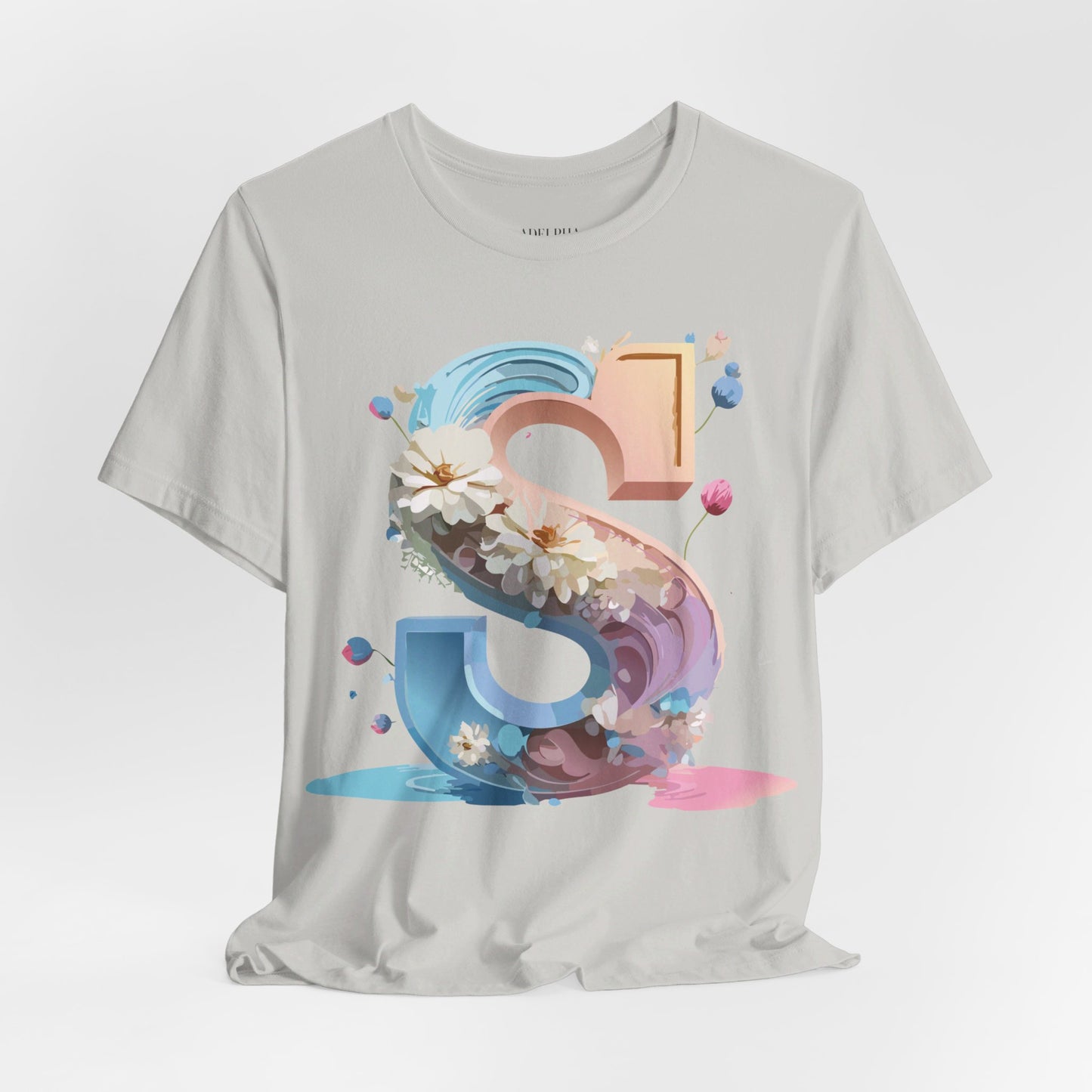 Natural Cotton Tee Shirt - Letters Collection - S Printify